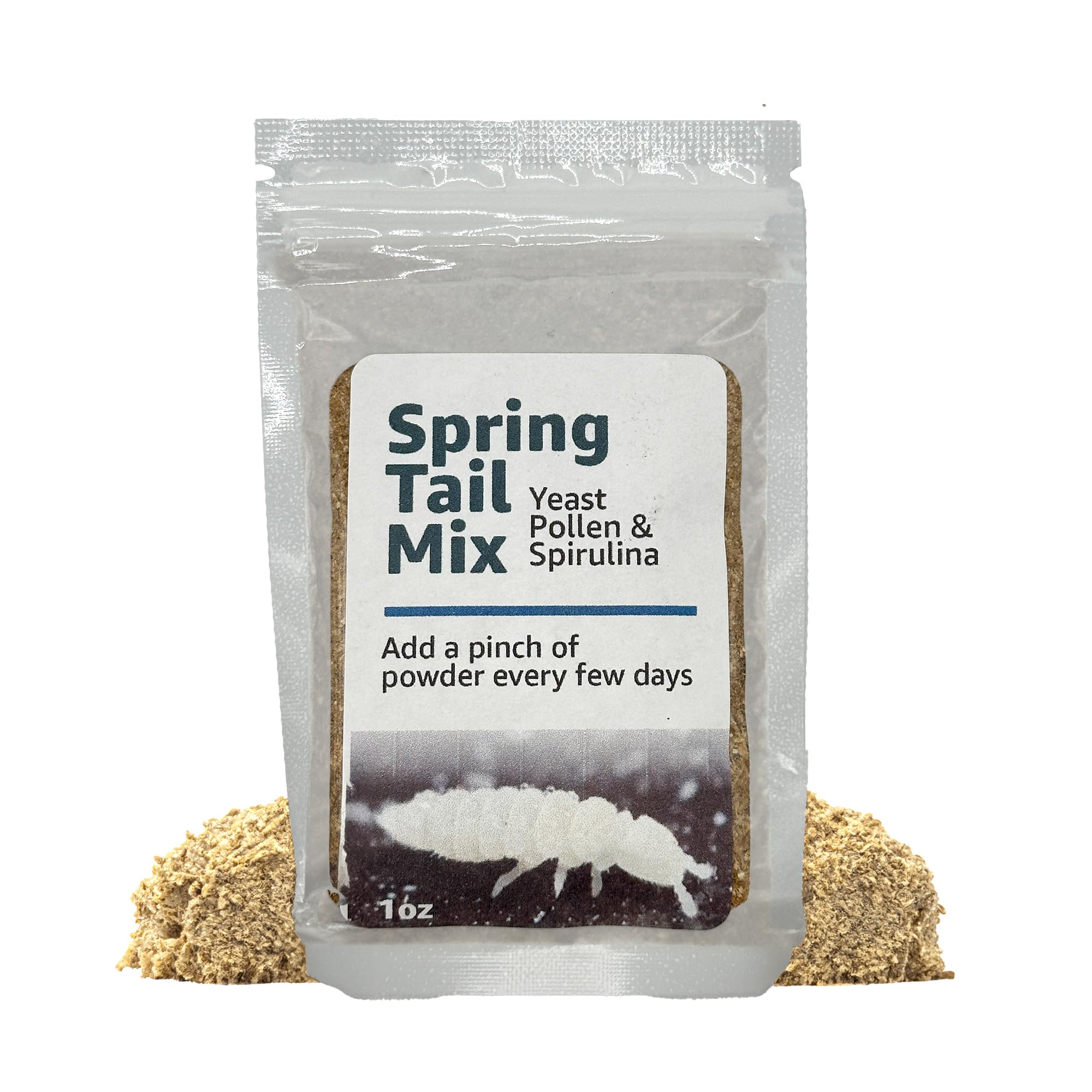 CTWPets Spring Tail Yeast Food Mix - 1oz Clean Up Crew Food with Yeast, Pollen & Spirulina - Nutrient-Rich Diet for Springtails & Microfauna in Terrariums, Vivariums & Bioactive Setups