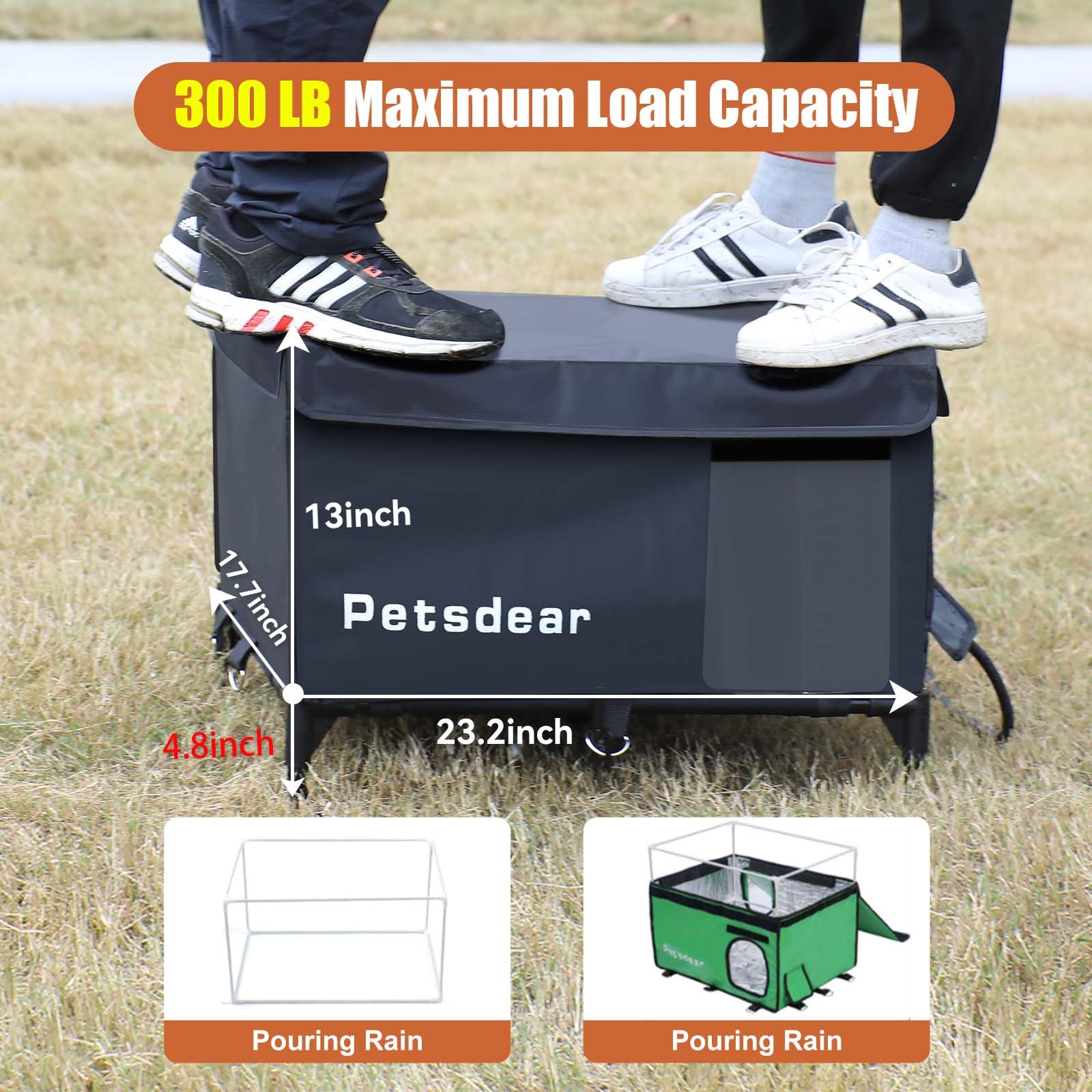 Heated Outdoor Cat House for Winter - Large, Weatherproof & Insulated Shelter for Multiple Feral Cats | Waterproof Design in Green | Perfect for Backyard, Garden & Cold Weather Protection