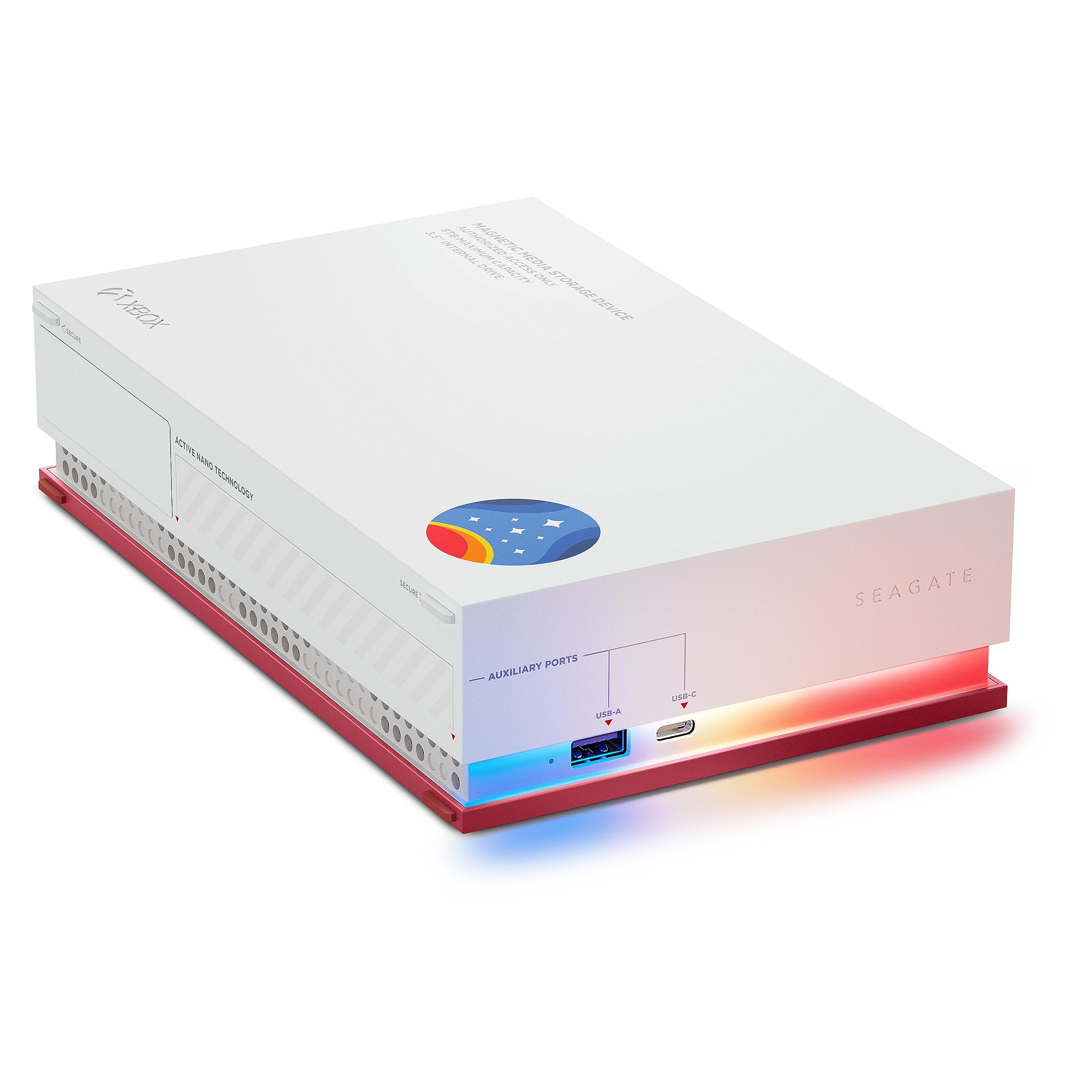 Seagate Starfield Special Edition 8TB External Gaming Hard Drive for PC & PS5 - USB 3.2 Gen 1 HDD with RGB LED Lights, Dual USB-C/USB-A Ports, 3-Year Rescue Service - Perfect for Gaming, Streaming & Data Backup (STMK8000400)