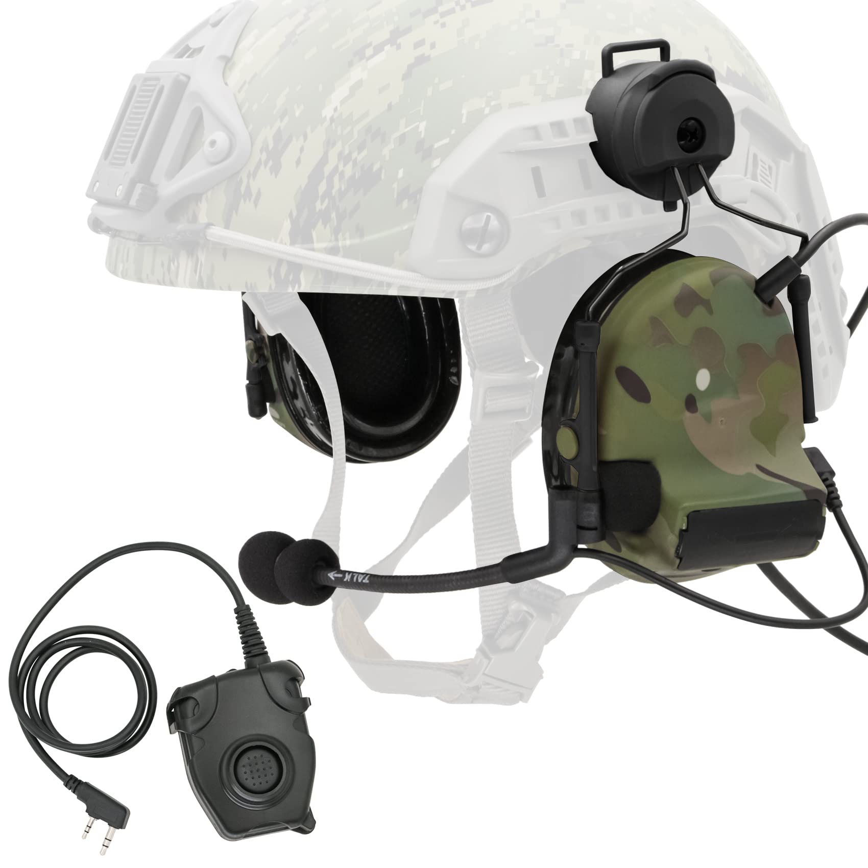 TSVISIONCORE COMTA 2 Tactical Headset with U94 PTT 2pin Connector - Noise Canceling Military Headphones for Airsoft, Hunting, Outdoor Activities | Tactical Communication, Shooting Range, Survival Gear