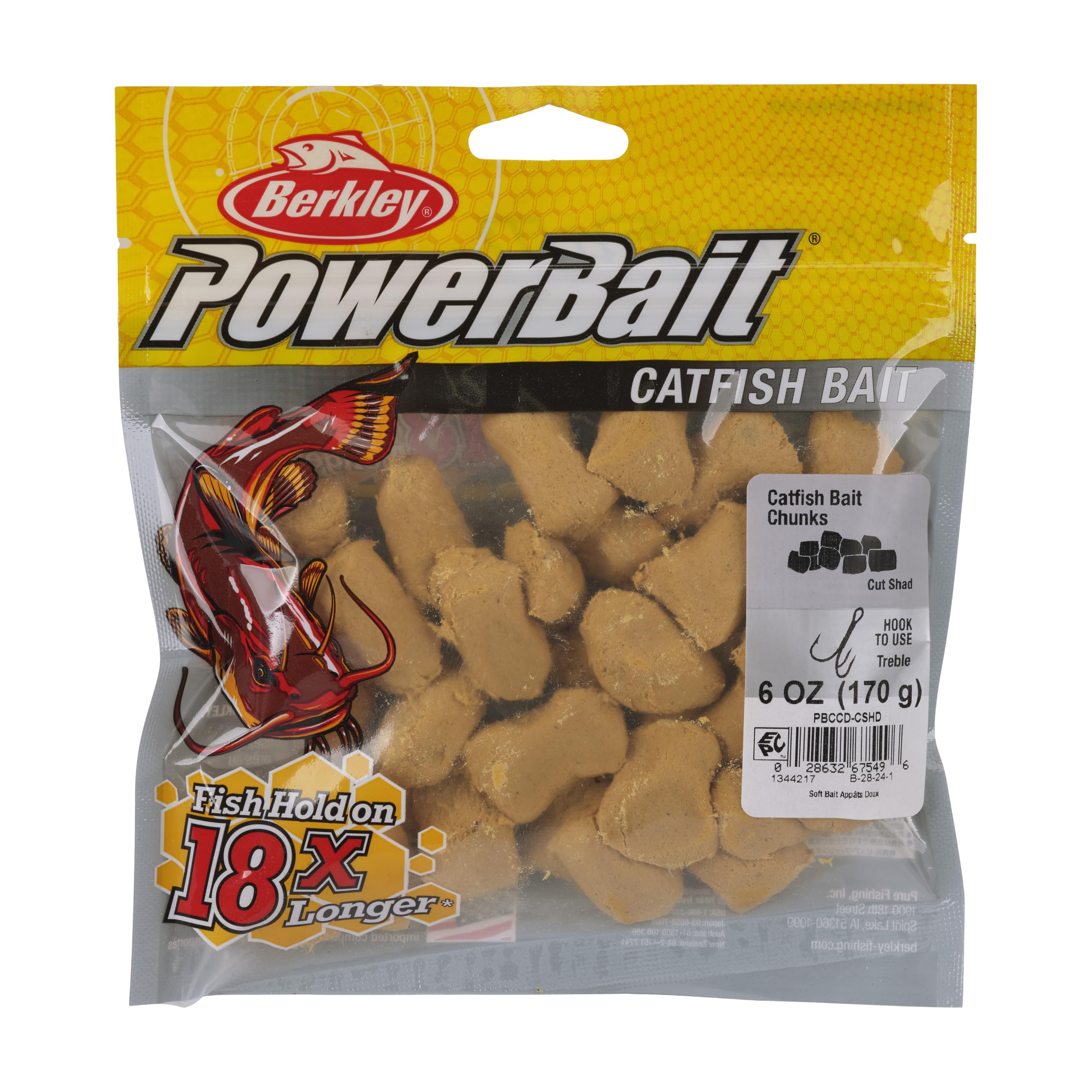 Berkley PowerBait Catfish Bait Chunks - Scented Fishing Dough Bait for Freshwater & Saltwater Fishing | Ideal for Bank Fishing, Boat Fishing & Night Fishing