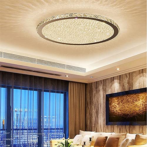 Modern Crystal LED Ceiling Pendant Light - Round Nordic Chandelier for Living Room, Bedroom, Dining Room | Energy-Efficient Hanging Fixture with Decorative Design for Home & Office Lighting