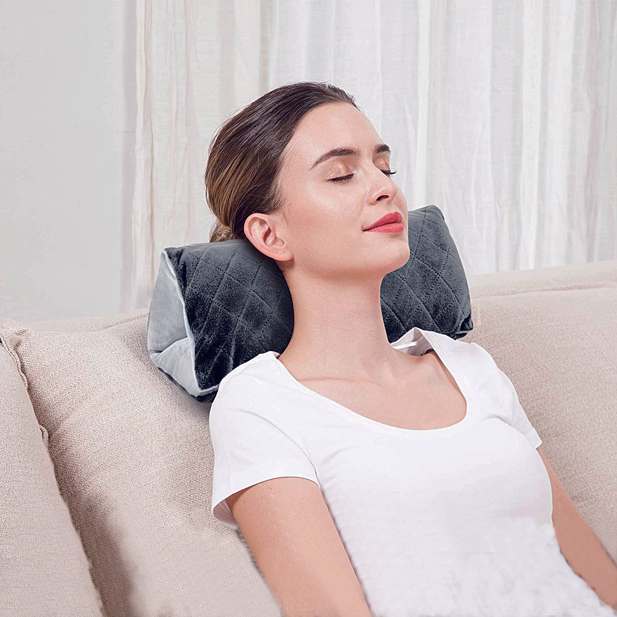 Beyond Massage Pillow - Neck & Back Pain Relief - Electric Shiatsu Massager with Heat - Perfect for Home, Office & Car Use - Relaxation & Stress Relief Gift Idea