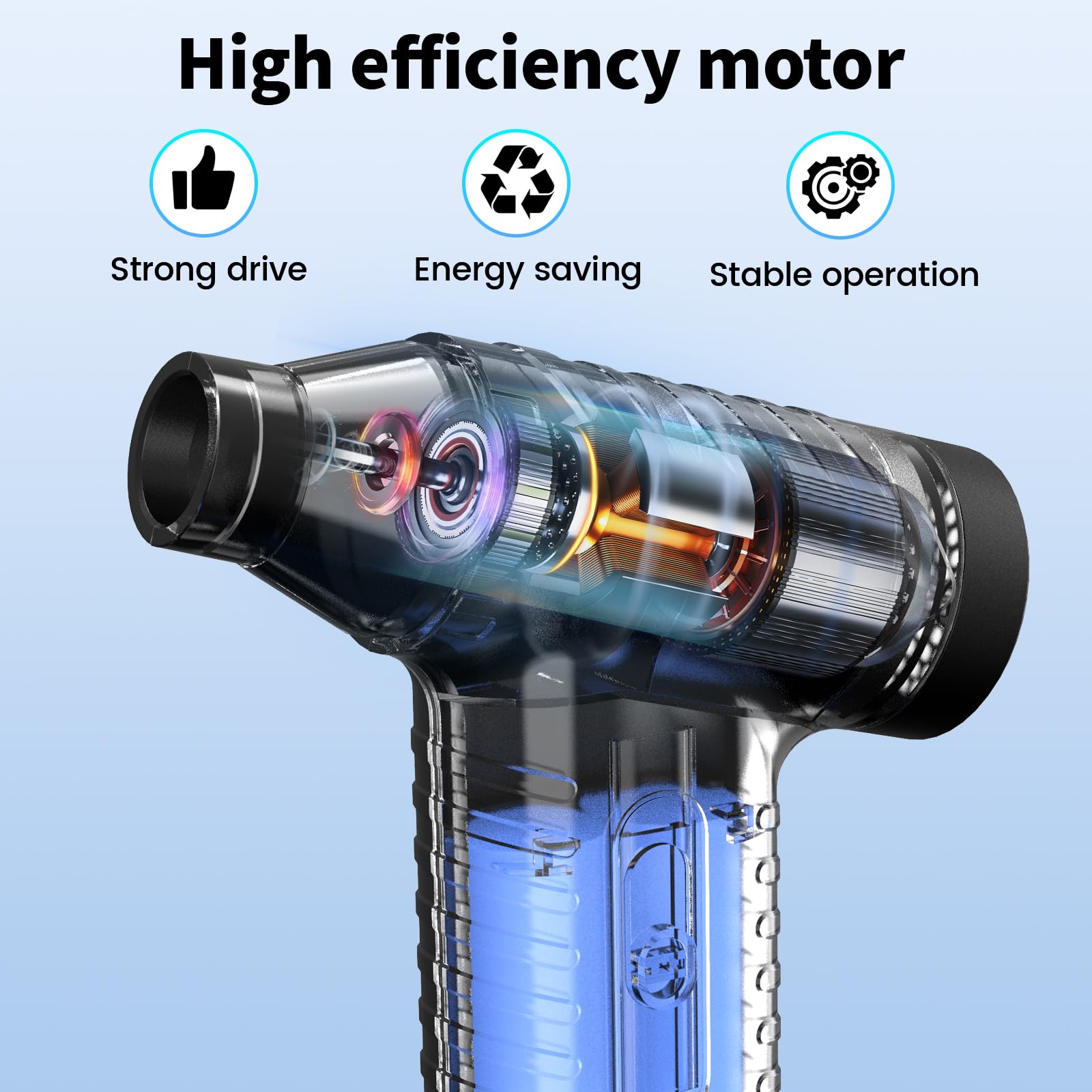 200,000 RPM Electric Air Duster - Rechargeable Cordless Compressed Air Blower for Keyboard, PC, Car & Home Cleaning | Stepless Speed Adjustable | Perfect for Electronics, Dusting, and Quick Drying
