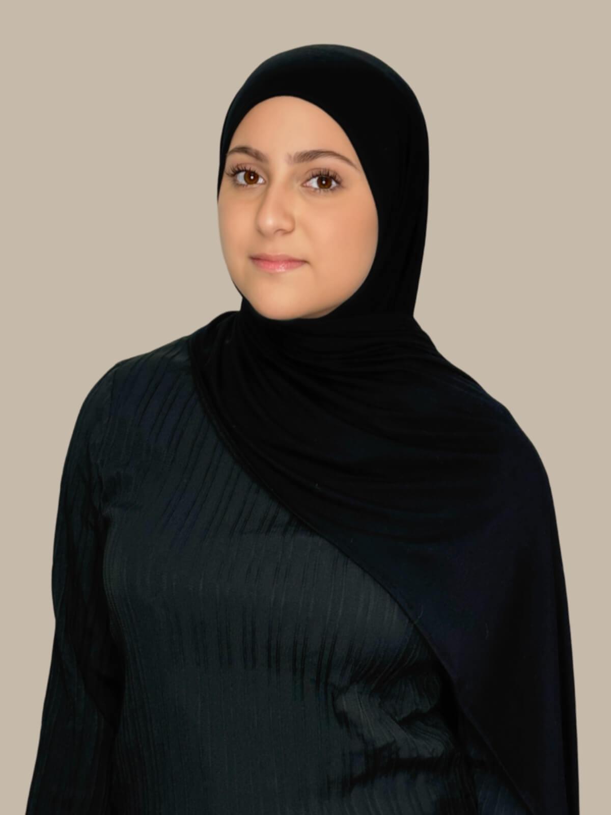 Stylish Pre-Sewn Jersey Hijab for Women - Black | Comfortable & Modest Headscarf for Daily Wear, Work, and Prayer
