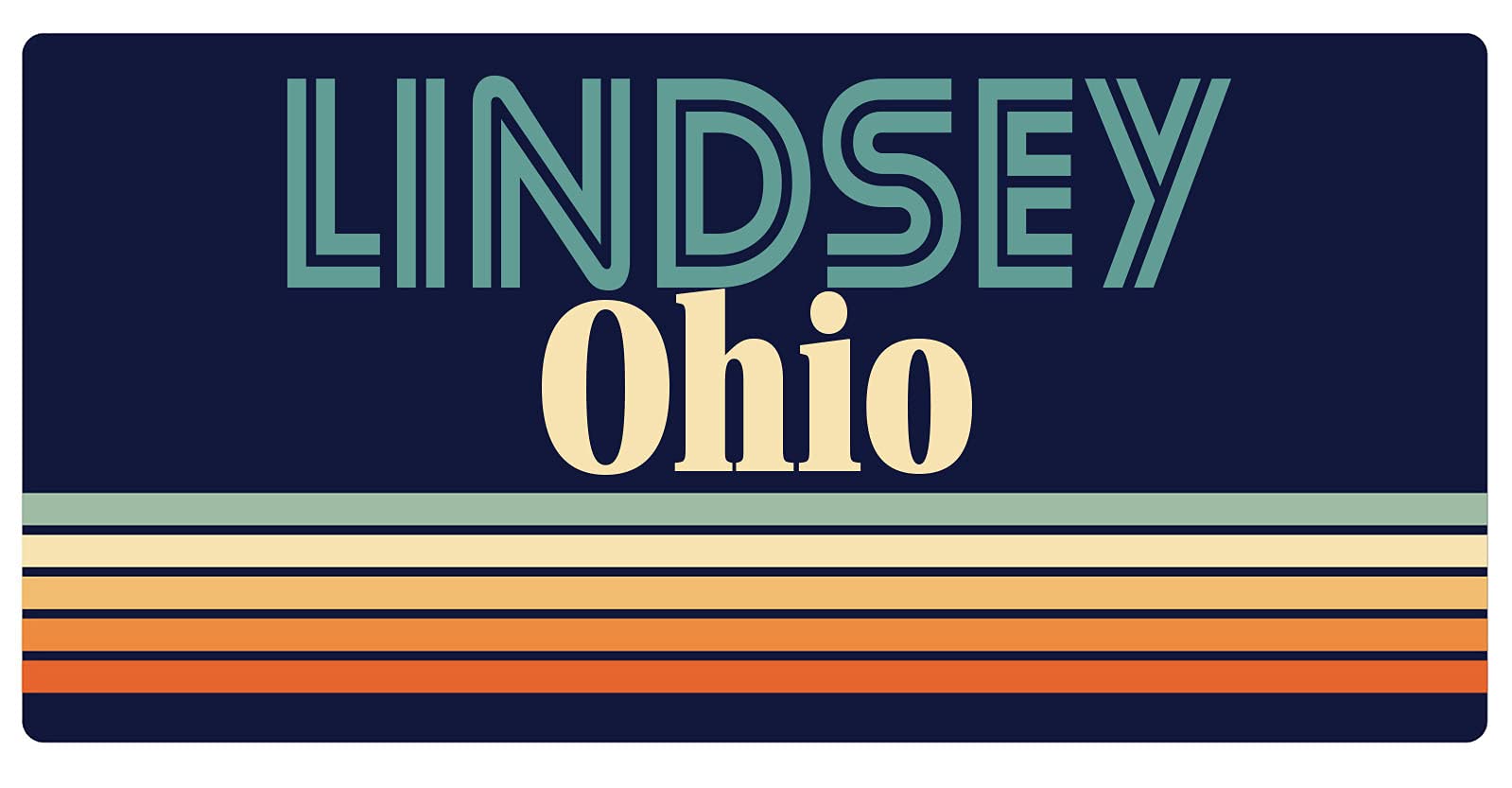 Lindsey Ohio Retro Fridge Magnet 5 x 2.5 Inch - Vintage Souvenir for Refrigerator, Metal Cabinet & Office Decor