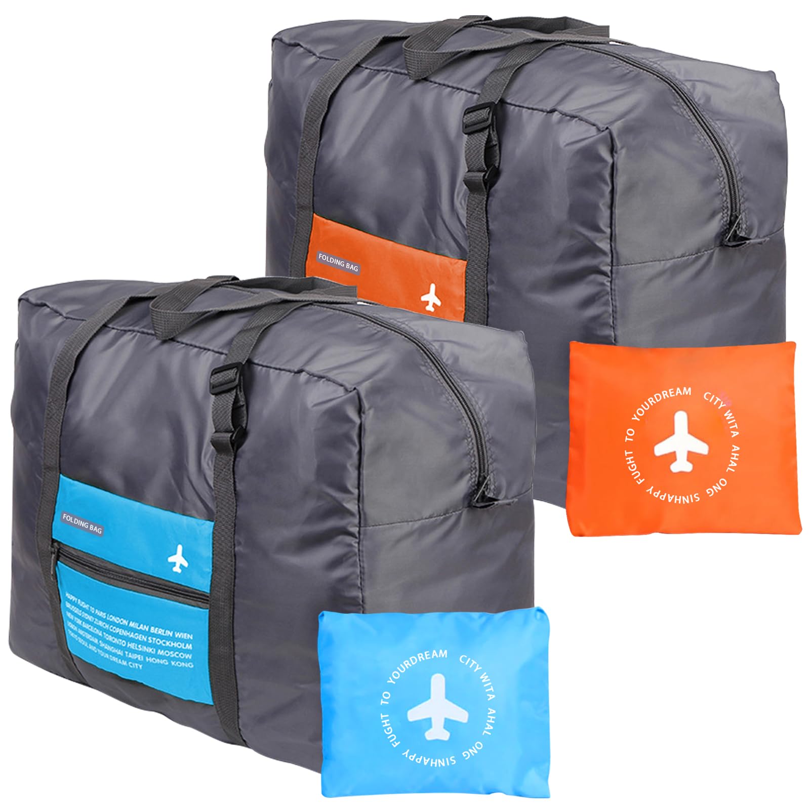 Foldable Travel Duffel Bag - Water Resistant Gym Tote & Carry On Luggage for Sports, Weekend Trips & Overnight Stays - Perfect for Gym, Travel & Outdoor Adventures