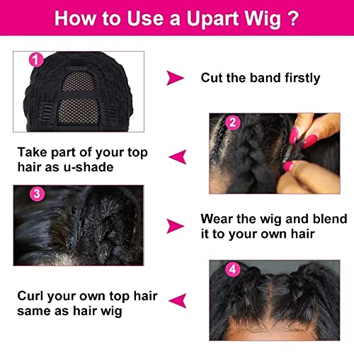 Honey Blonde U-Part Human Hair Wig for Black Women - Brazilian Remy Virgin Body Wave 18 Inch 150% Density (Color 27# Brown) | 2x4 U-Shape Clip-in Half Wig for Daily Wear, Parties & Special Occasions