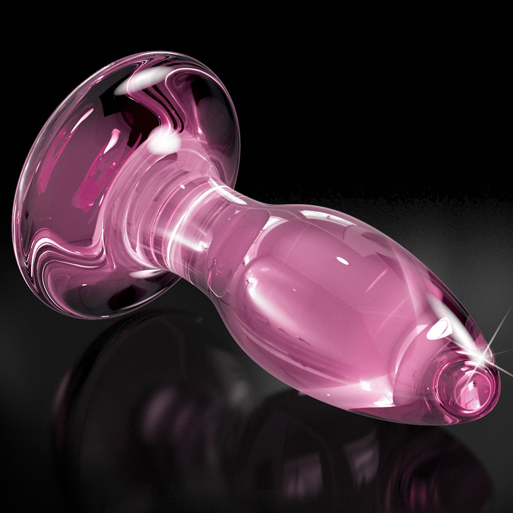 Icicles No. 90 Mini Glass Anal Plug with Suction Cup - Smooth Comfortable Design for Beginners & Advanced Users - Perfect for Sensual Play & Couples Intimacy