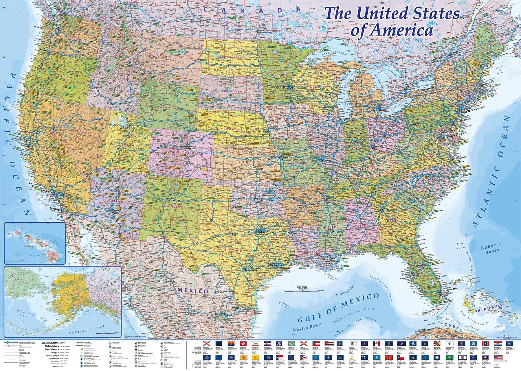 2000 Piece USA Map Jigsaw Puzzle - Detailed United States of America Geography Puzzle for Adults & Teens | Perfect for Family Game Night, Educational Learning & Home Decor