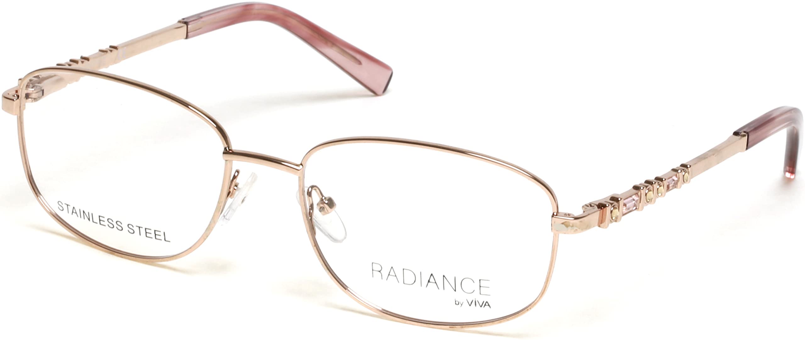 Viva VV 8019 028 Rose Gold Eyeglasses for Women - Lightweight Metal Frame Glasses with Shiny Finish | Perfect for Reading, Work & Everyday Fashion Accessory