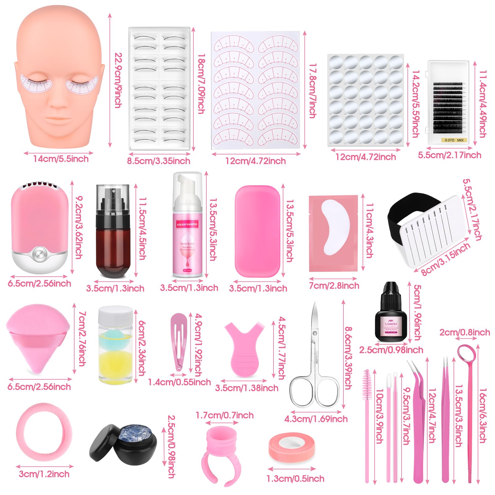 Professional 484 Pcs Eyelash Extension Kit for Beginners - Complete DIY Lash Set with Tweezers, Glue & Accessories - Perfect for Home, Salon & Spa Use