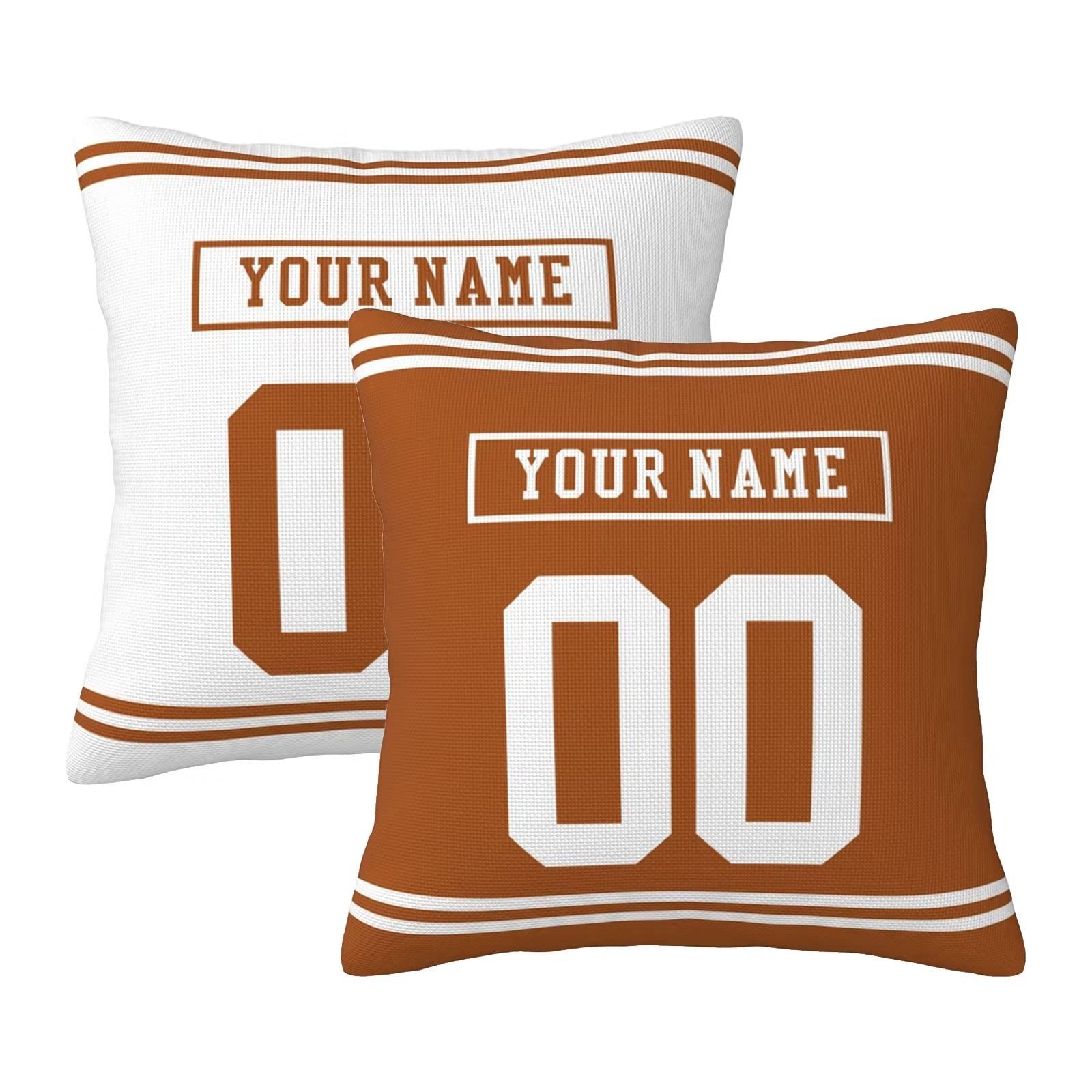 Custom University Football Pillow Cases (2-Pack) - Personalized with Any Name & Number - 18