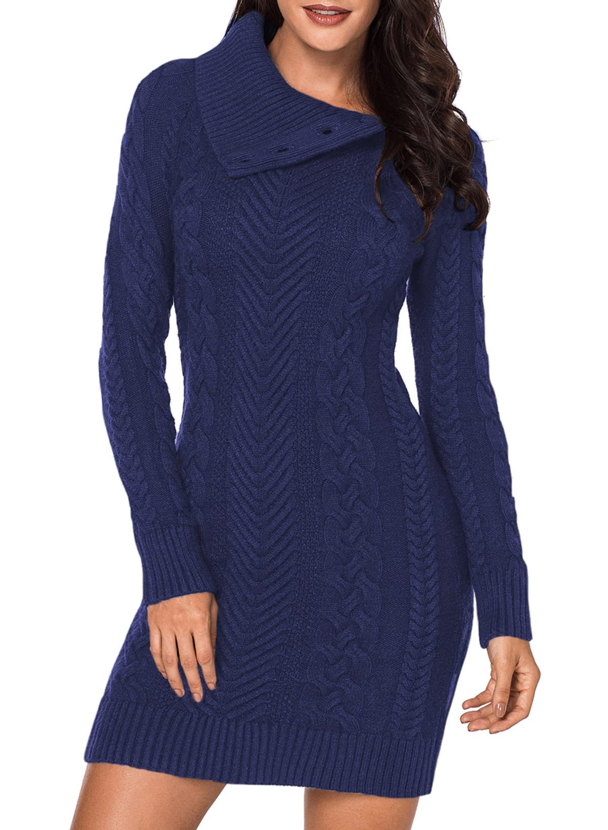 BLENCOT Women's Chunky Cable Knit Turtleneck Sweater - Soft Stretch Long Sleeve Pullover Jumper for Fall & Winter | Cozy Office Wear, Casual Outfits, Holiday Fashion
