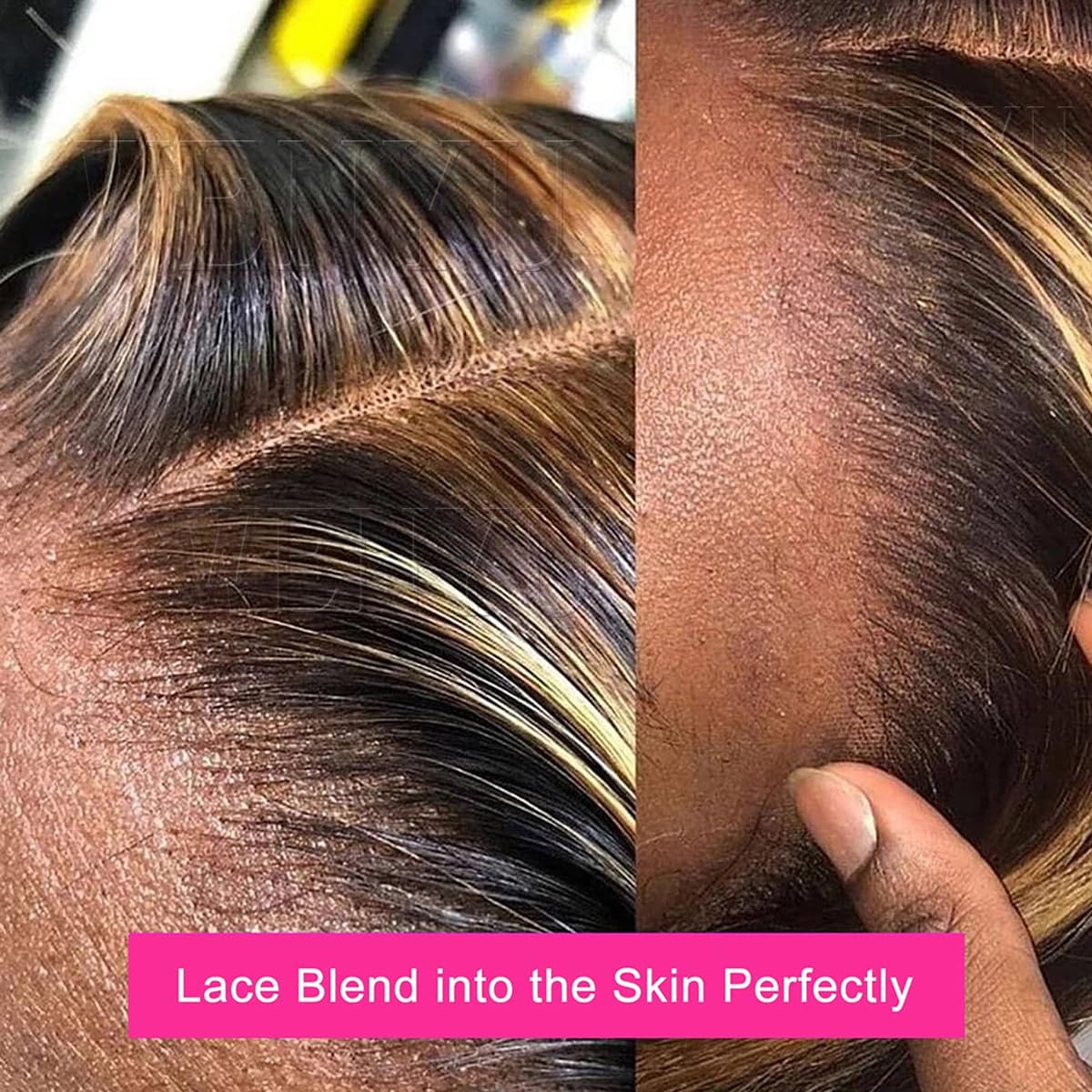 Honey Blonde Straight Human Hair Lace Front Wig 28