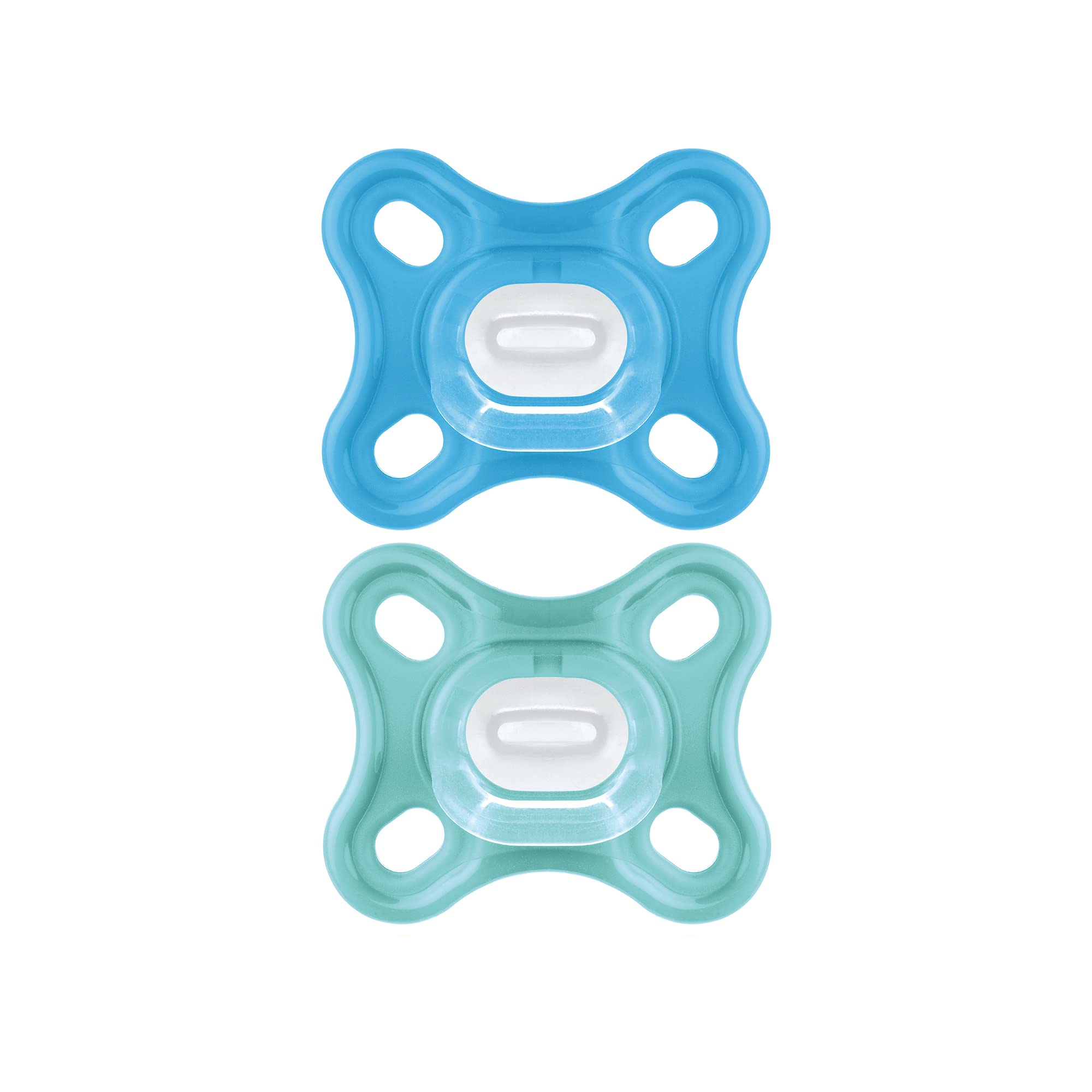 MAM Comfort Baby Pacifier - 100% Lightweight Silicone for Newborns 0-3 Months - Includes Sterilizer Case (Pack of 2) - Perfect for Soothing, Travel & Daycare Use