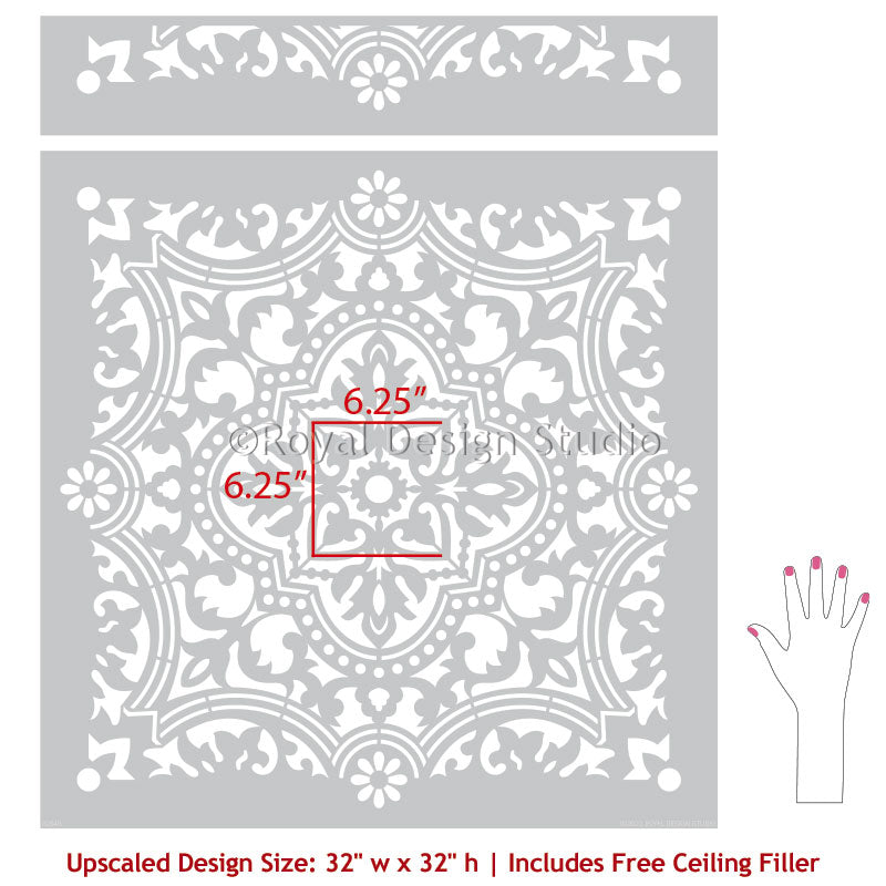 Premium Anatolia Tile Stencil Kit - Reusable DIY Ceramic & Mosaic Painting Template for Home Decor, Bathroom, Kitchen Backsplash - Perfect for Crafts, Wall Art, and Floor Designs