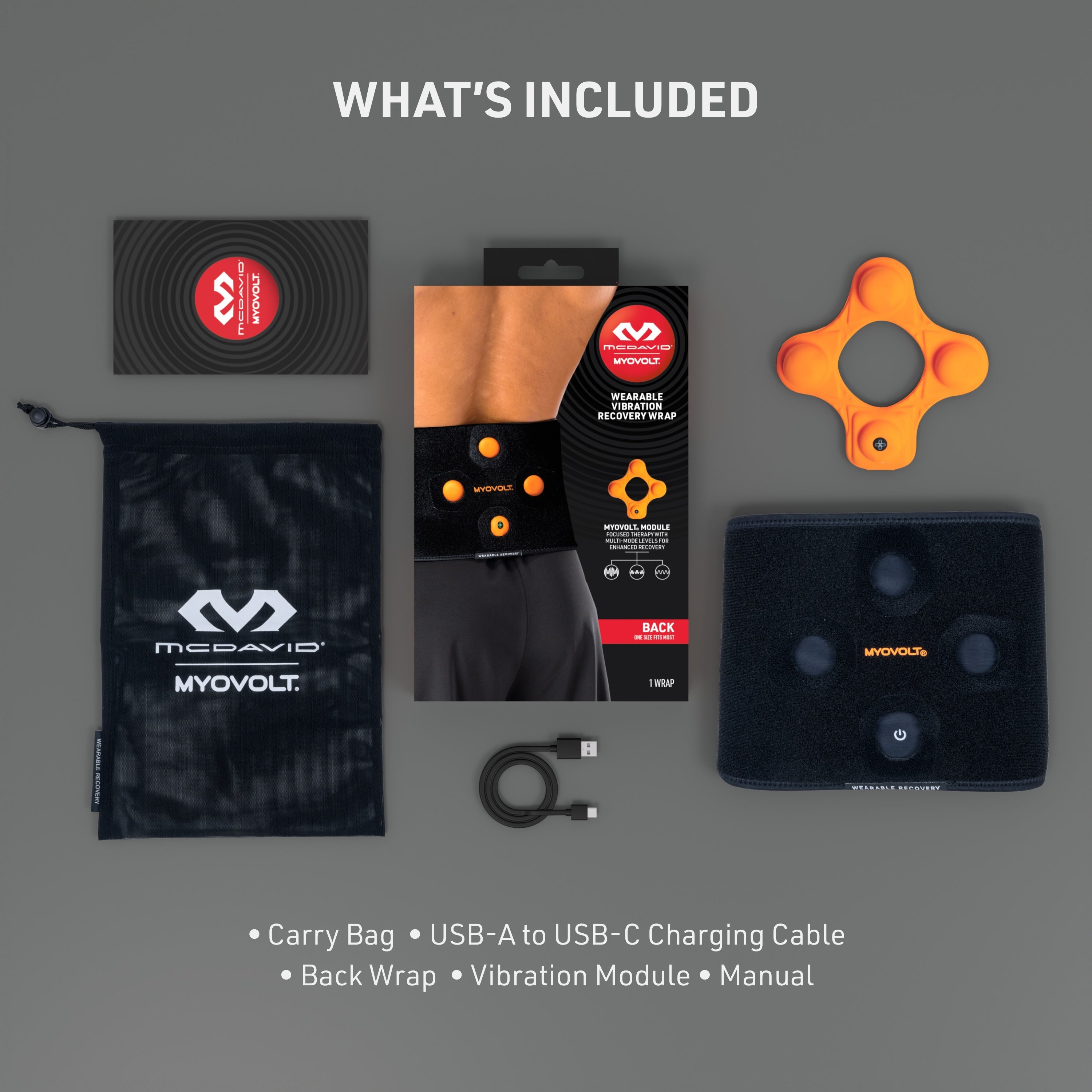 MYOVOLT® Wearable Vibration Recovery Back Wrap - Pain Relief & Muscle Recovery for Athletes & Back Pain Sufferers - Perfect for Post-Workout, Office Use & Chronic Pain Management