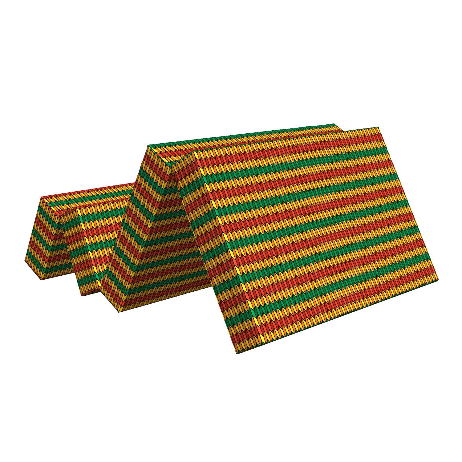 Ambesonne Rasta Foldable Mattress - Triangle Pattern Design, 74.8