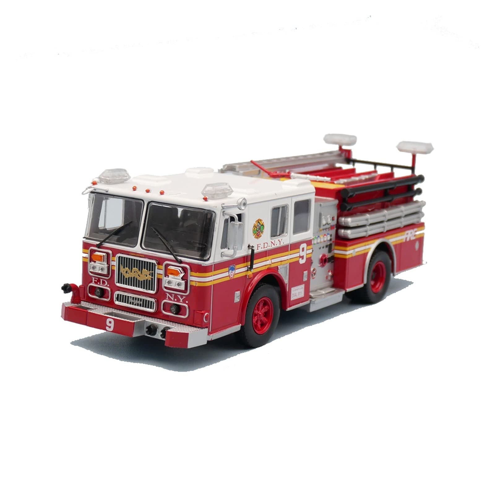 1:43 Scale Seagrave American Fire Truck Diecast Model - High Pressure Water Pump Truck Alloy Car Kit for Collectors & Hobbyists | Perfect for Christmas, Thanksgiving Gifts & Home Decor Display