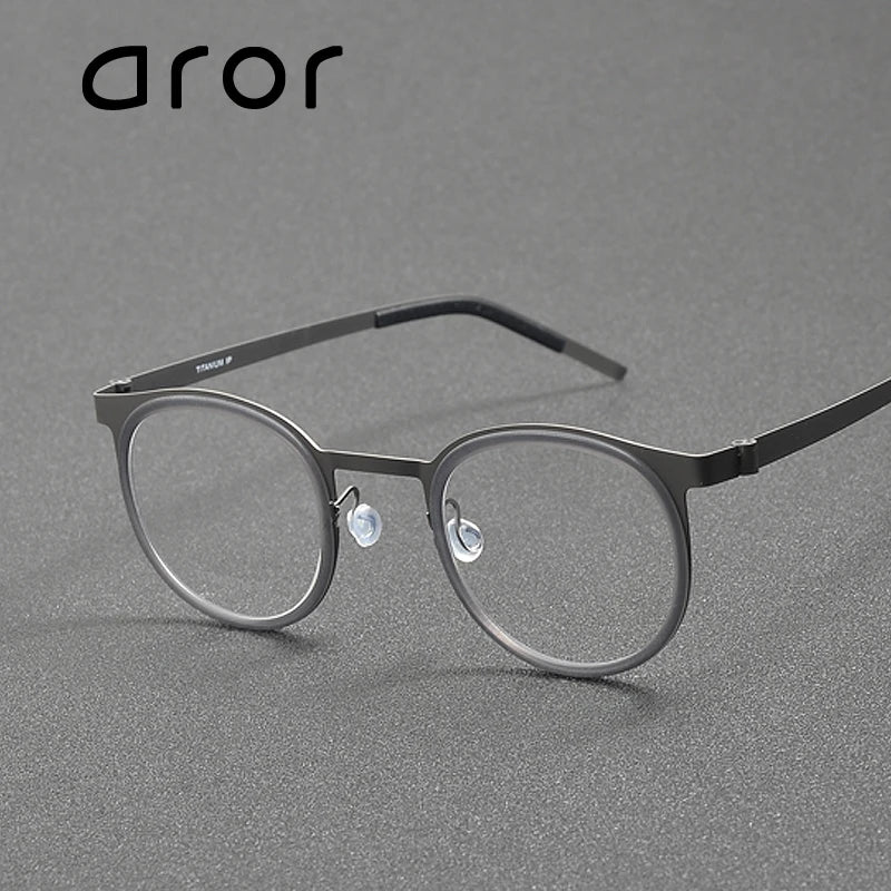 Aror Unisex Full Rim Oval Round Acetate Titanium Eyeglasses 49704 - Lightweight & Durable Frame for Men & Women - Perfect for Reading, Work, and Everyday Fashion