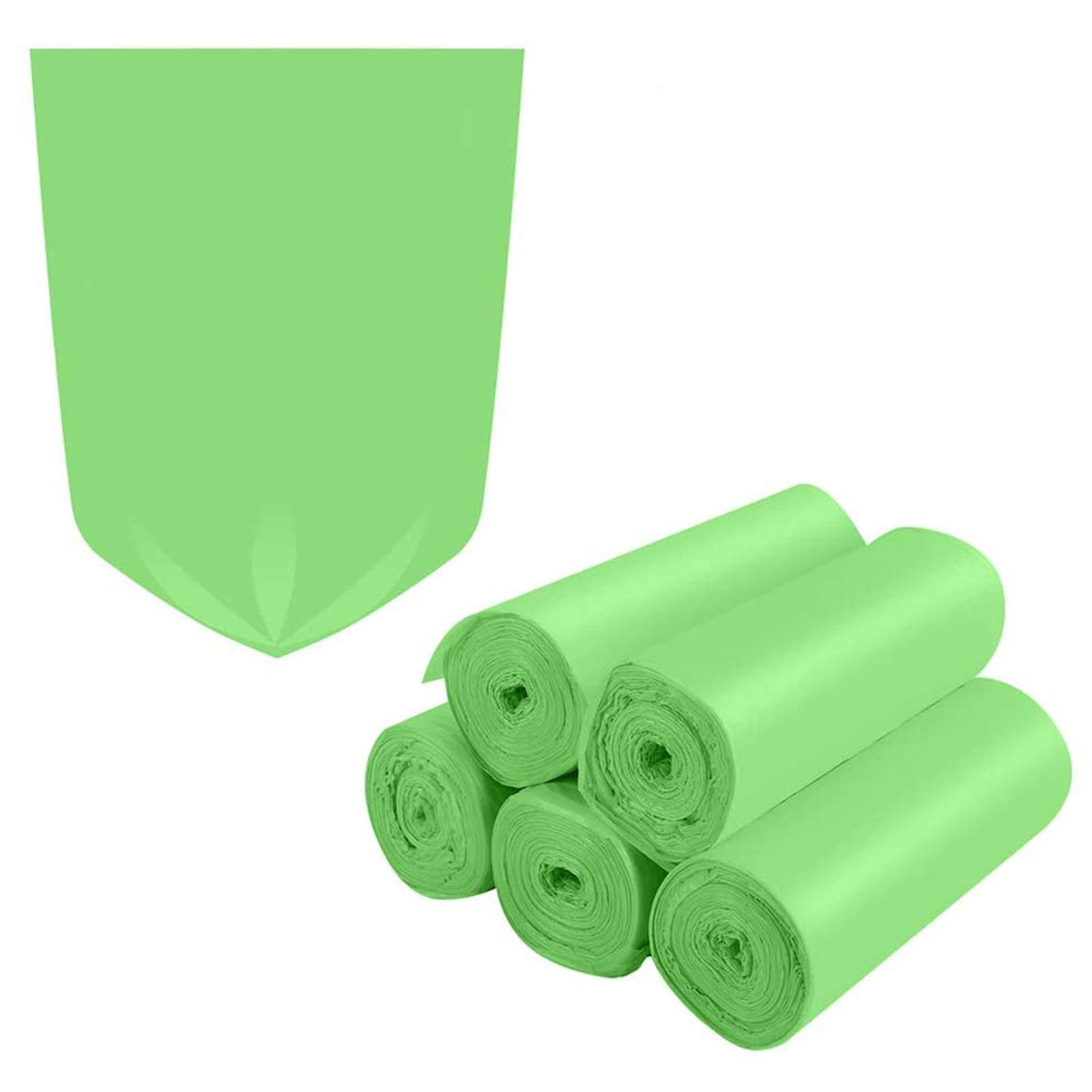 Inwaysin 125 Count Biodegradable Small Trash Bags 1.2 Gallon (4.5-5L) - Mini Garbage Bags for Bathroom, Office, Home - Fits 1-1.5 Gallon Trash Cans (5 Rolls, Green) | Perfect for Waste Disposal in Small Spaces & Eco-Friendly Living
