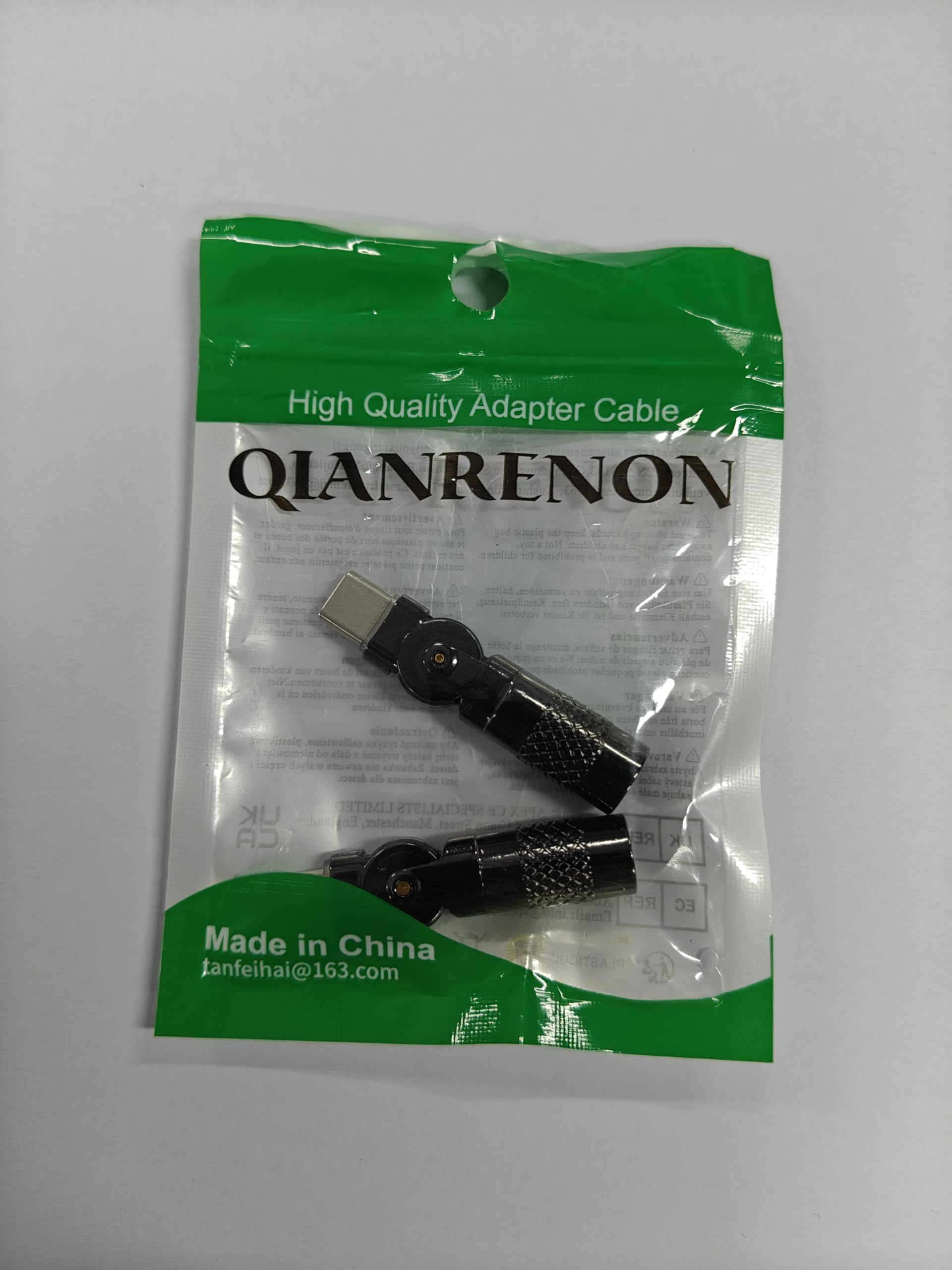 QIANRENON Micro USB to USB C Adapter 180° Rotatable - Micro USB Female to Type C Male Converter with LED Light (5V 3A, 480Mbps, Metal Shell) - 2 Pack - Perfect for Charging Phones, Tablets & Data Transfer