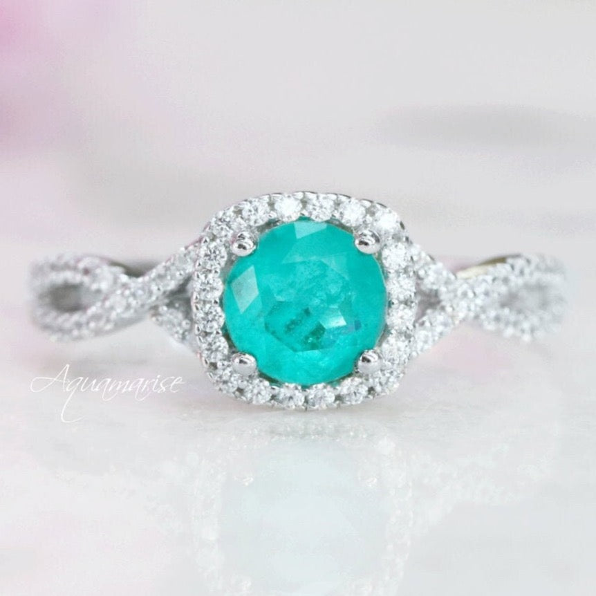 Exquisite Lana Paraiba Tourmaline Ring in Sterling Silver | Unique Blue-Green Gemstone Jewelry for Women | Perfect for Weddings, Anniversaries & Special Occasions
