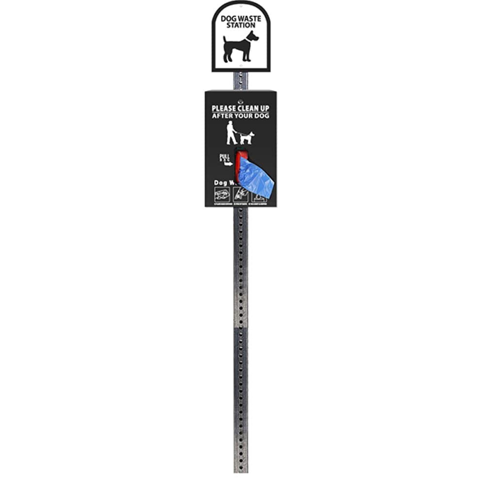 Mini Dog Waste Bag Dispenser Station - 400 Tie-Handle Poop Bags Included (Black) | Portable Tissue Box Design for Easy Cleanup During Walks, Hikes & Park Visits