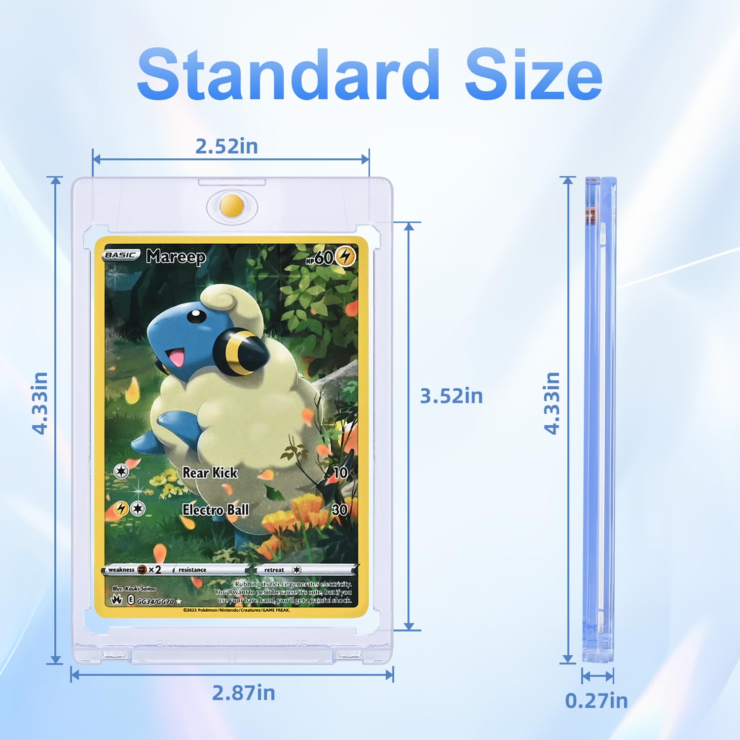 120ct Magnetic Card Holder for Trading & Sports Cards - 35pt One Touch U-V Protection Hard Plastic Case - Perfect for Baseball, Game & Collectible Cards Display & Storage