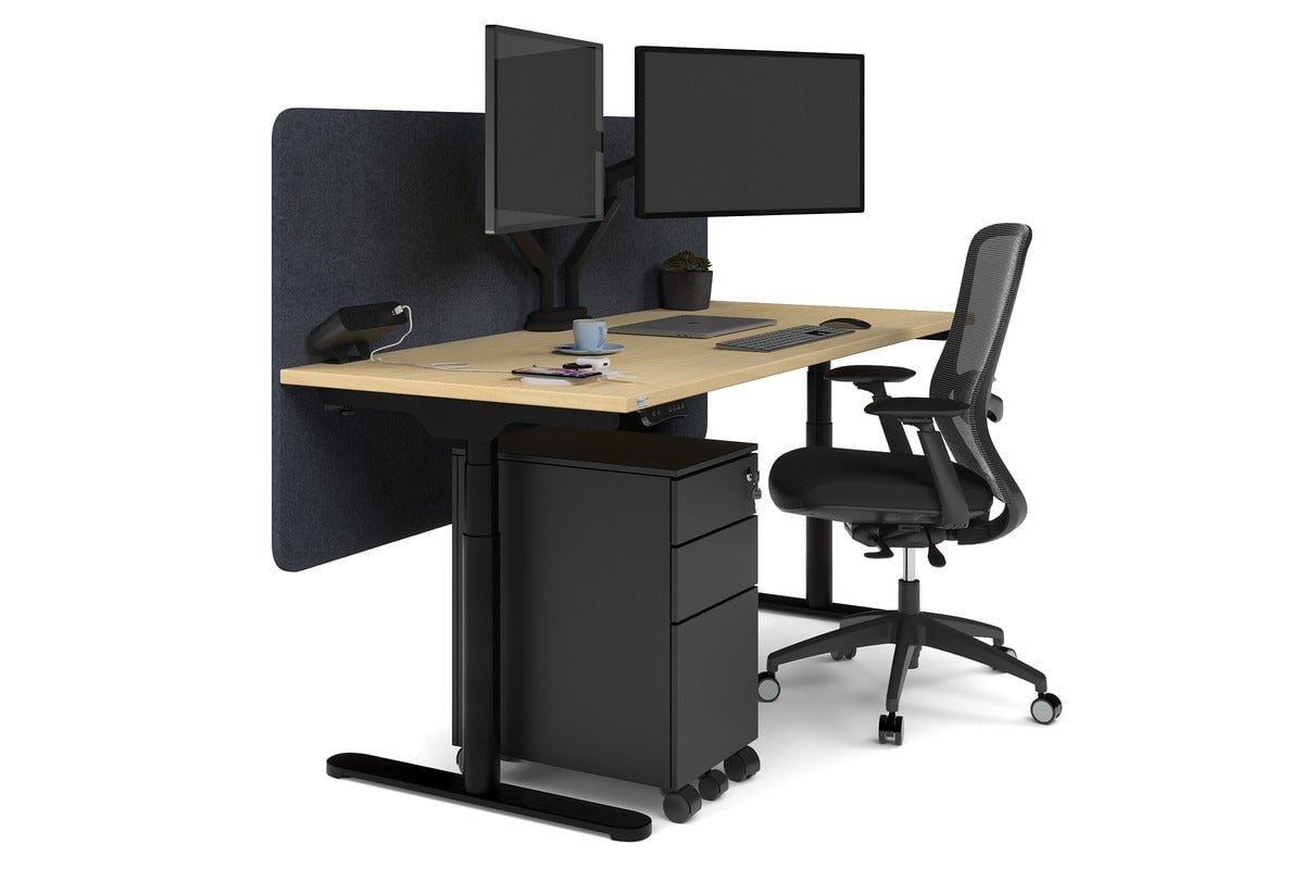 Premium Adjustable Height Single Workstation Desk - 1600L x 700W Size - Ideal for Home Office, Study & Workspace Ergonomics