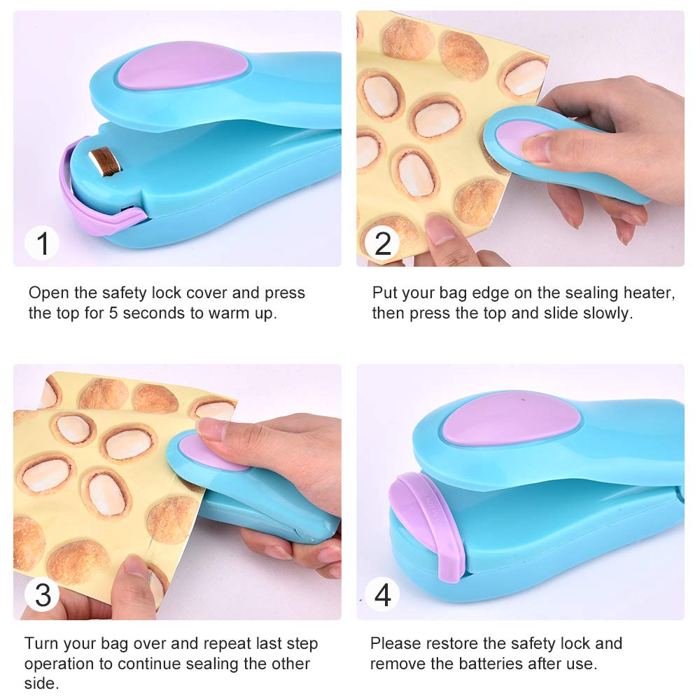 MiawPay Mini Handheld Heat Vacuum Sealer for Food Storage - Portable Purple Bag Sealer Machine | Perfect for Kitchen, Travel & Meal Prep