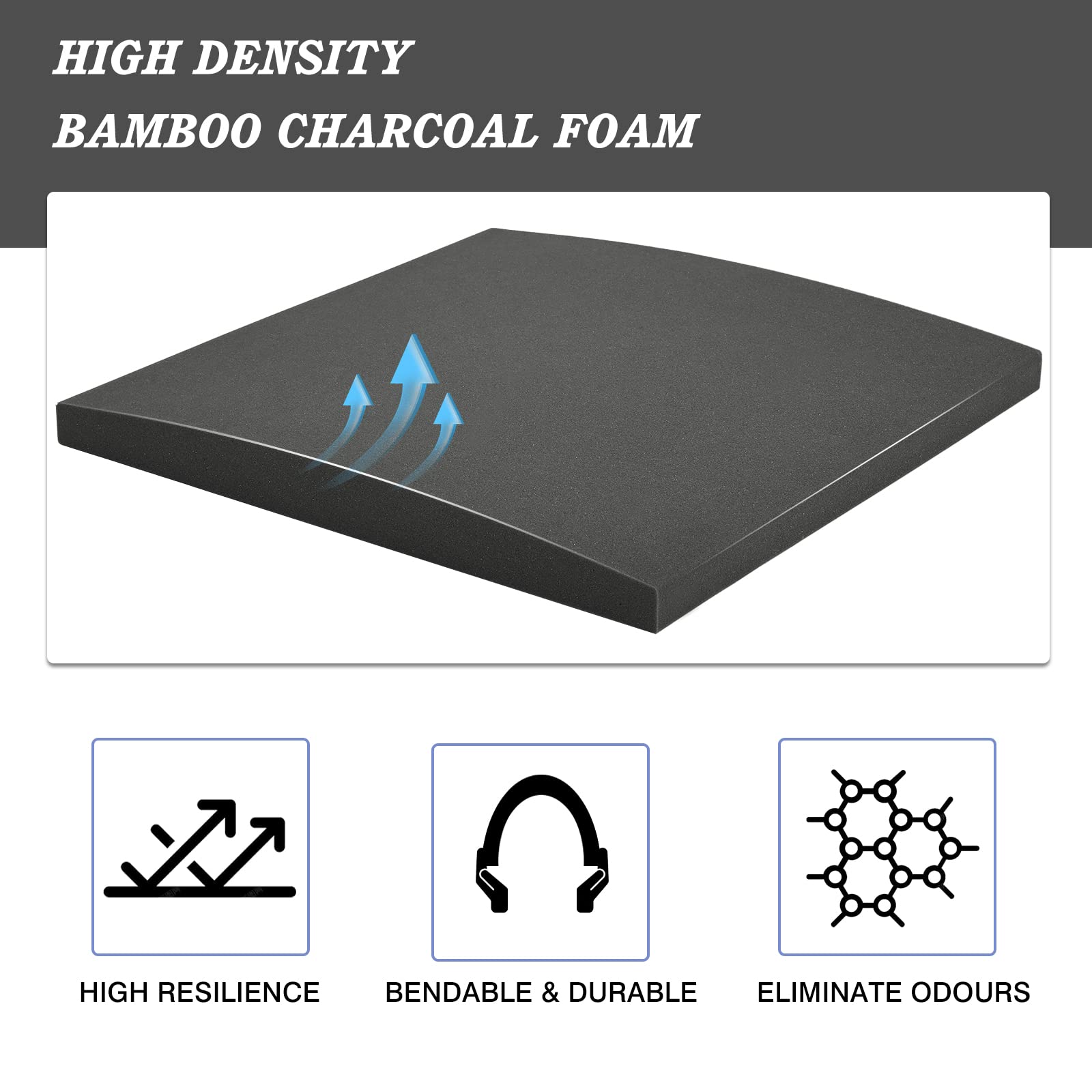 HAVARGO High-Density Foam Couch Cushion Support for Sagging Seats - Anti-Slip Sofa Seat Reinforcement Pad (Dark Grey, 1-Piece) - Perfect for Living Room Furniture Repair & Comfort Enhancement