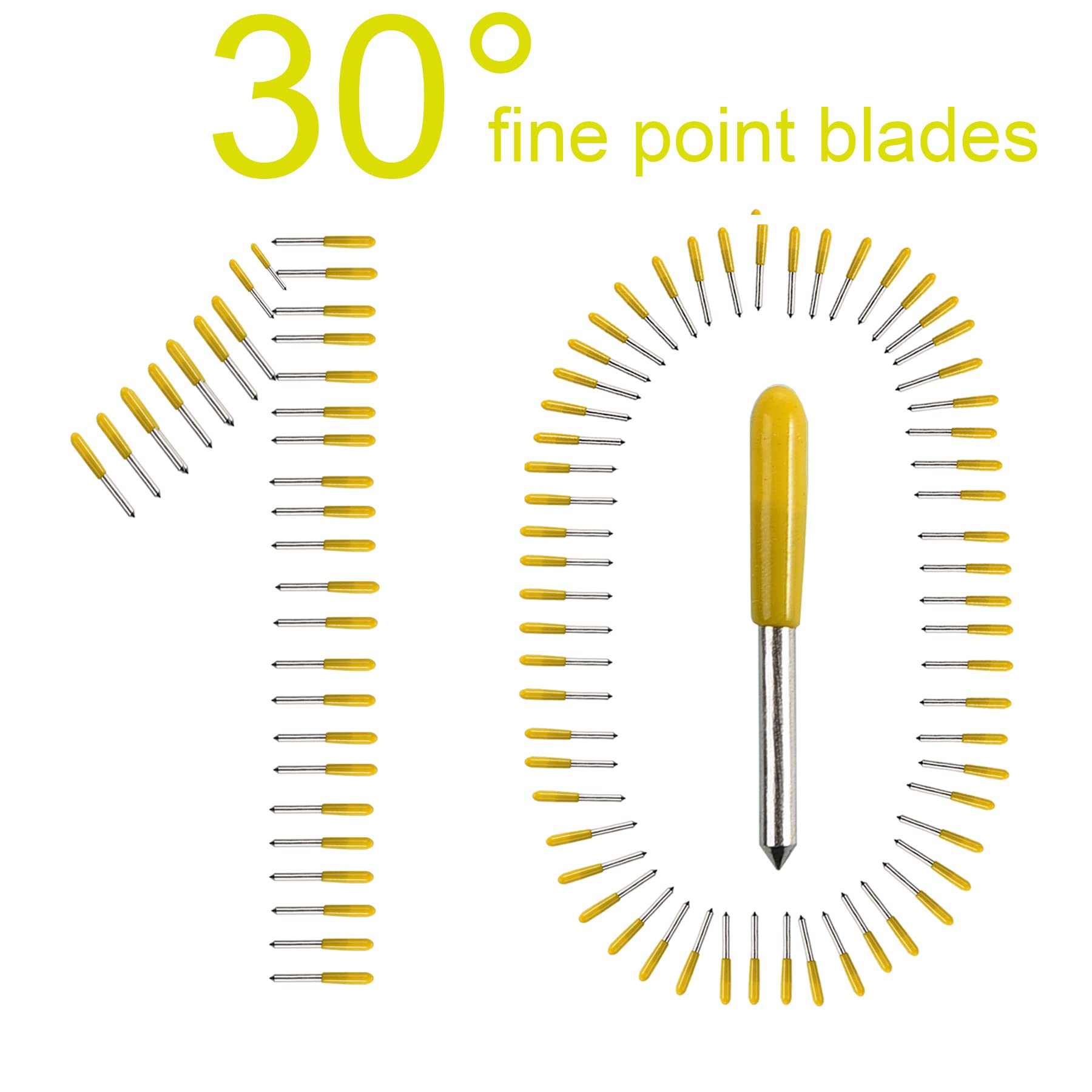 80PCS Replacement Blades for Cricut Explore Air 2/Air 3/Maker/Maker 3/Expression - 10PCS 30° Fine-Point, 60PCS 45° Standard, 10PCS 60° Deep Cut Blades - Compatible with Vinyl, Cardstock, Fabric & Paper Cutting Projects