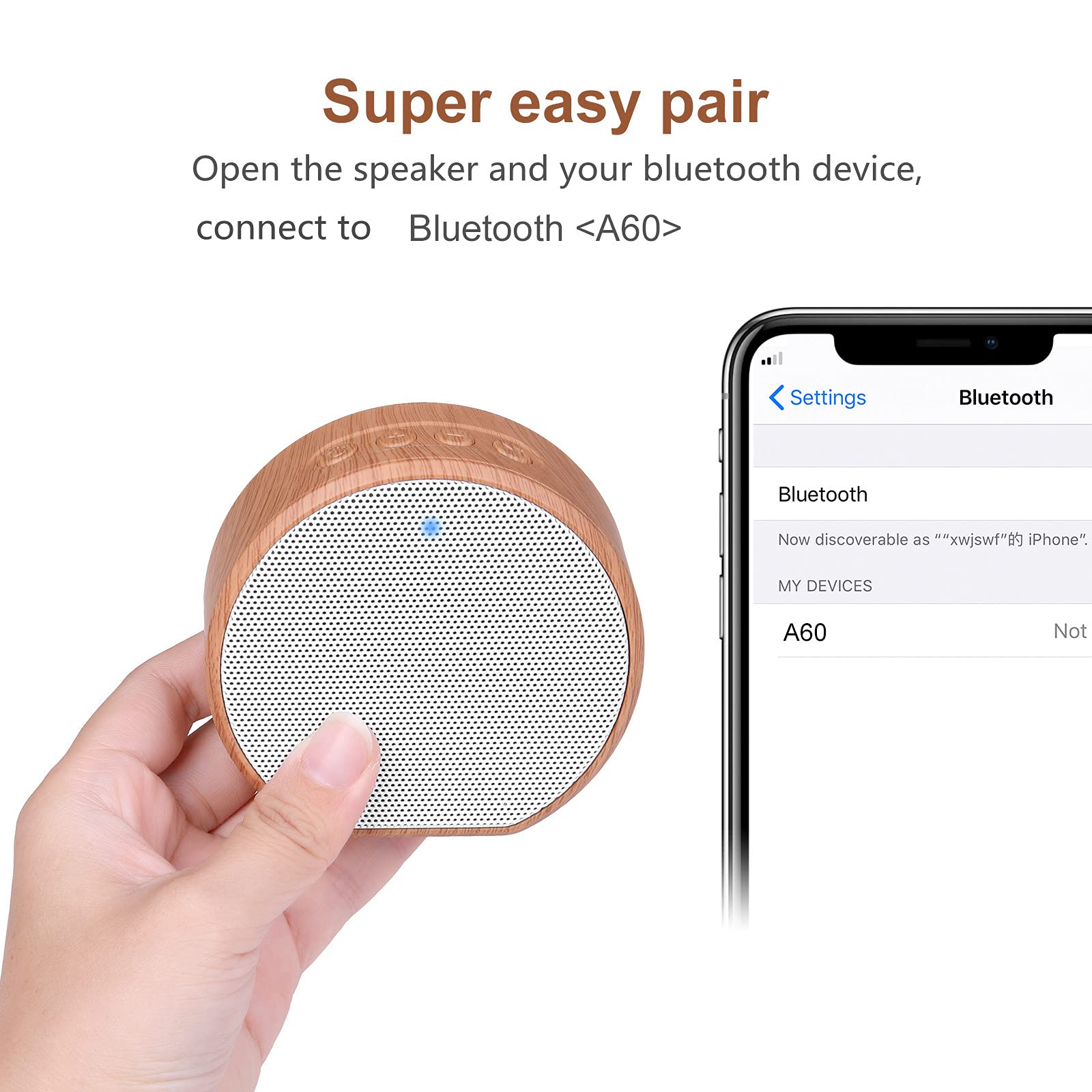 Portable Bluetooth Speaker with IPX4 Waterproof - Wireless Speakers for Home, Office, Bookshelf, Outdoor, Travel & Camping | HD Sound, Compact Size, White | Perfect for Pool Parties, Beach Trips & Backyard Gatherings