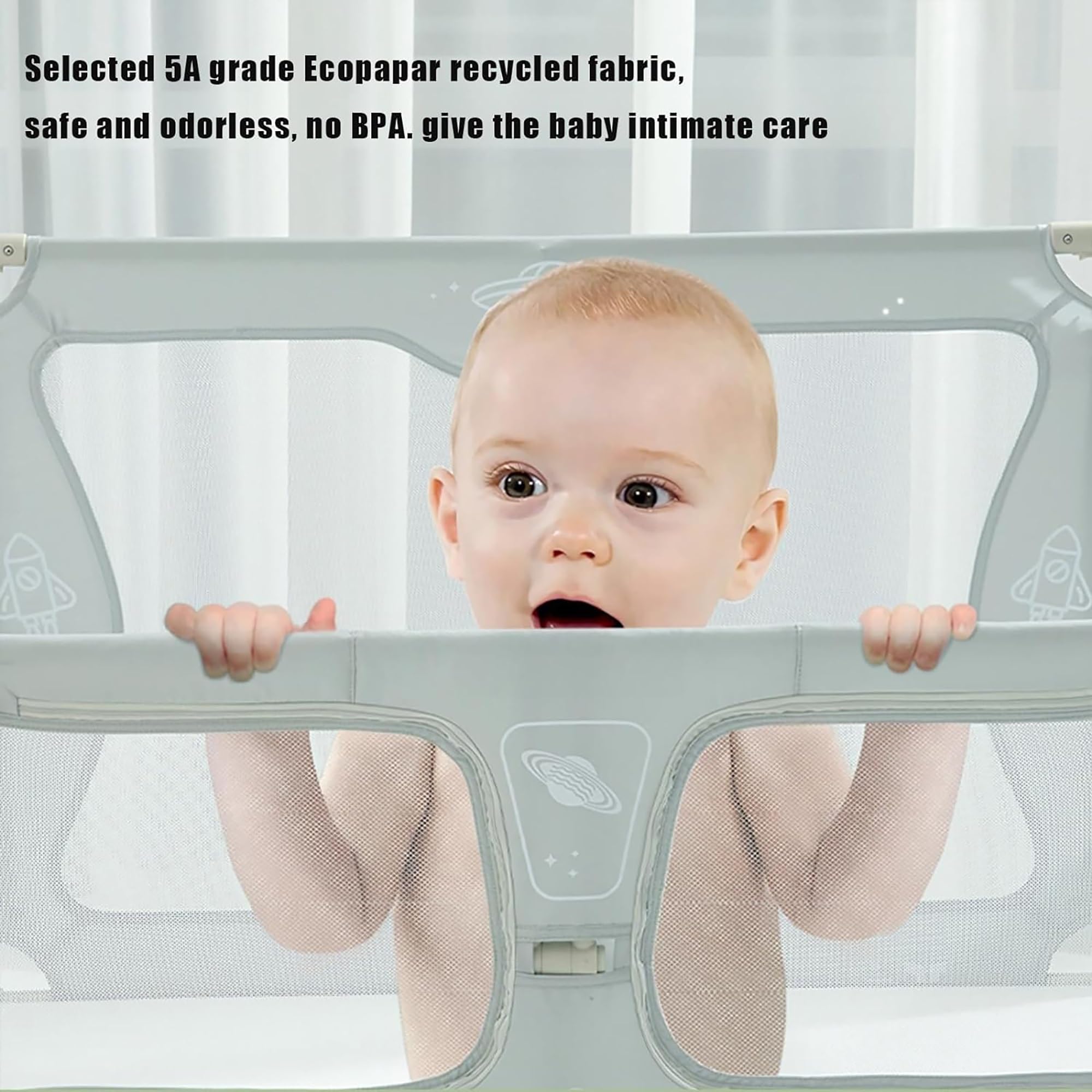 3-in-1 Adjustable Height Baby Bedside Crib - Convertible Bassinet, Co-Sleeper & Portable Bed Rail for Safe Infant Sleeping | Perfect for Nursery, Bedroom & Travel