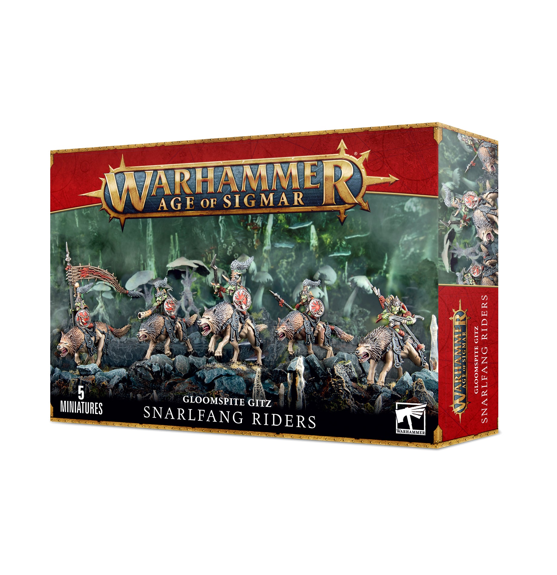 AOS: Gloomspite Gitz Snarflang Riders - Warhammer Age of Sigmar Miniatures for Tabletop Gaming & Fantasy Battles