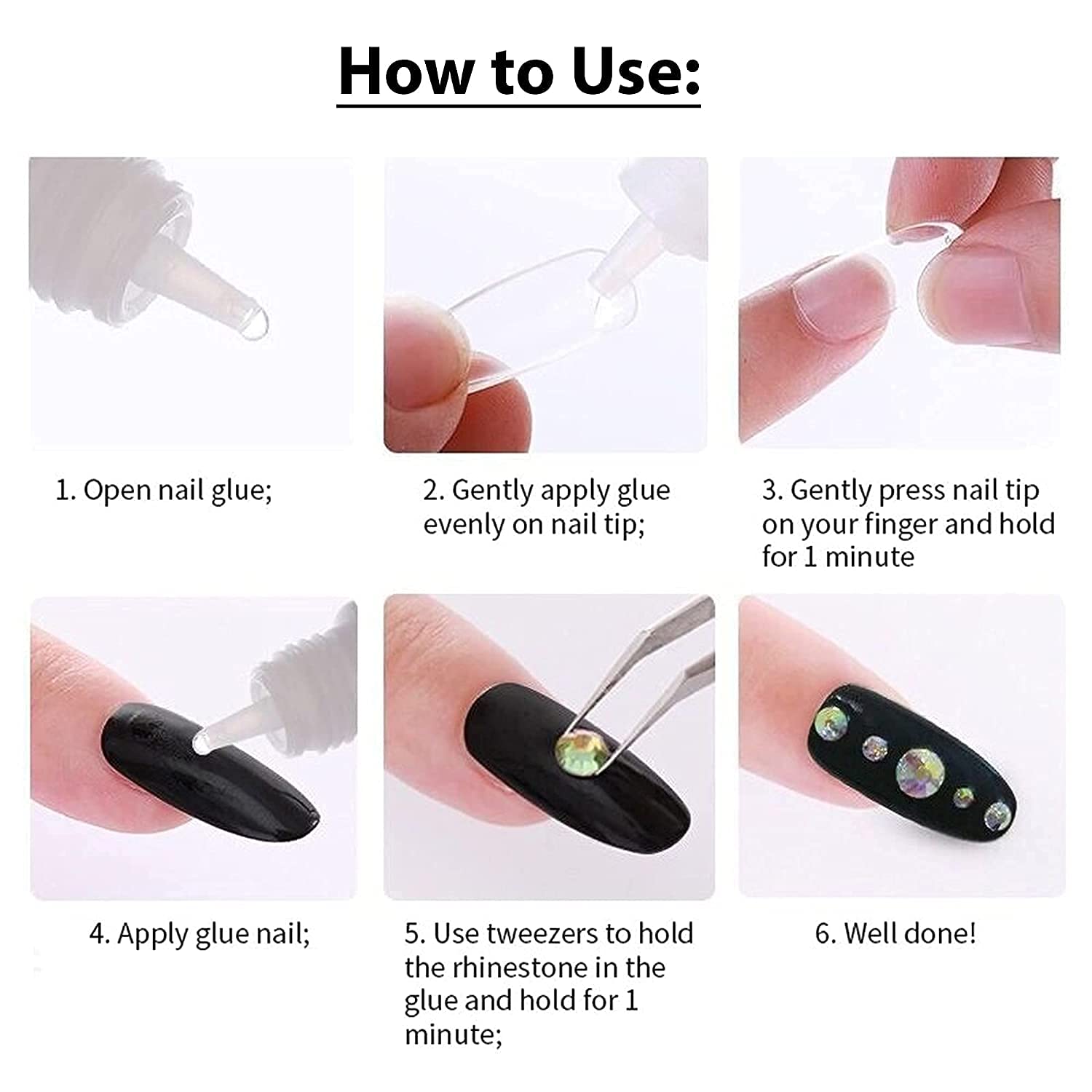 Reusable Artificial Nails Set with Glue (Small) - Extreme Upper Arch for Dramatic Look, Empress Curve Design - 100 Fake Nails & 10ml Nail Glue for Nail Extensions & Salon Quality Manicures at Home