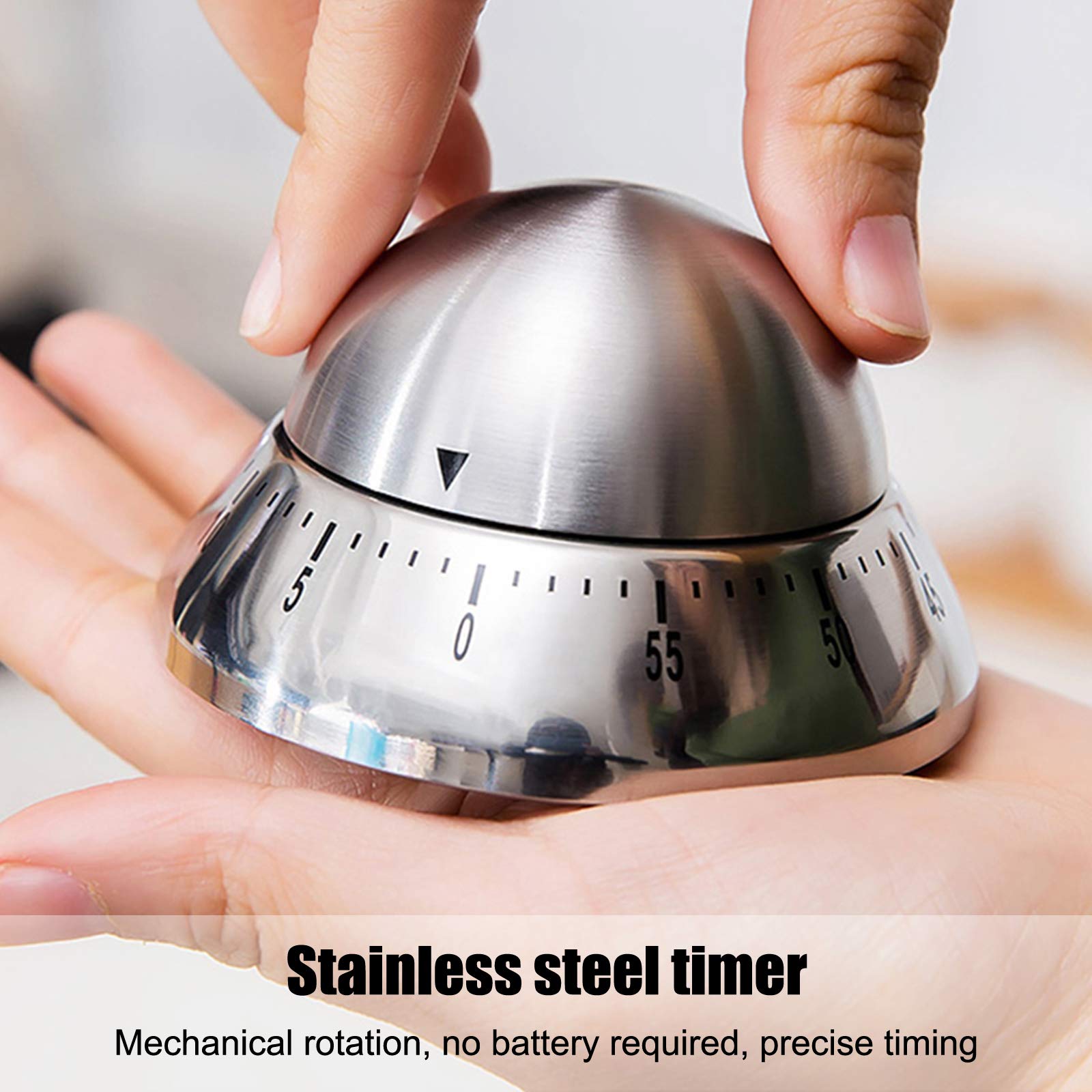 VideoPUP Stainless Steel Mechanical Kitchen Timer - Precision Cooking, Baking, Study & Fitness Timer for Home, Office, Gym | Perfect for Meal Prep, Homework Sessions, Workout Timing & Facial Care Routine