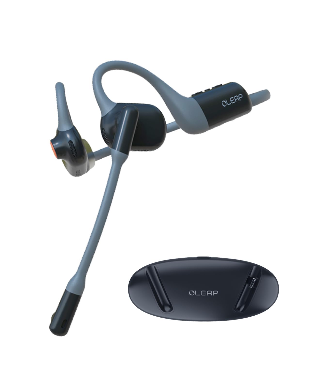 Pilot P100b Bluetooth Wireless Open Ear Noise Cancelling Headphones with Charging Stand - 50dB ENC Call Noise Reduction, Comfortable for Workouts, Commuting & Office Use