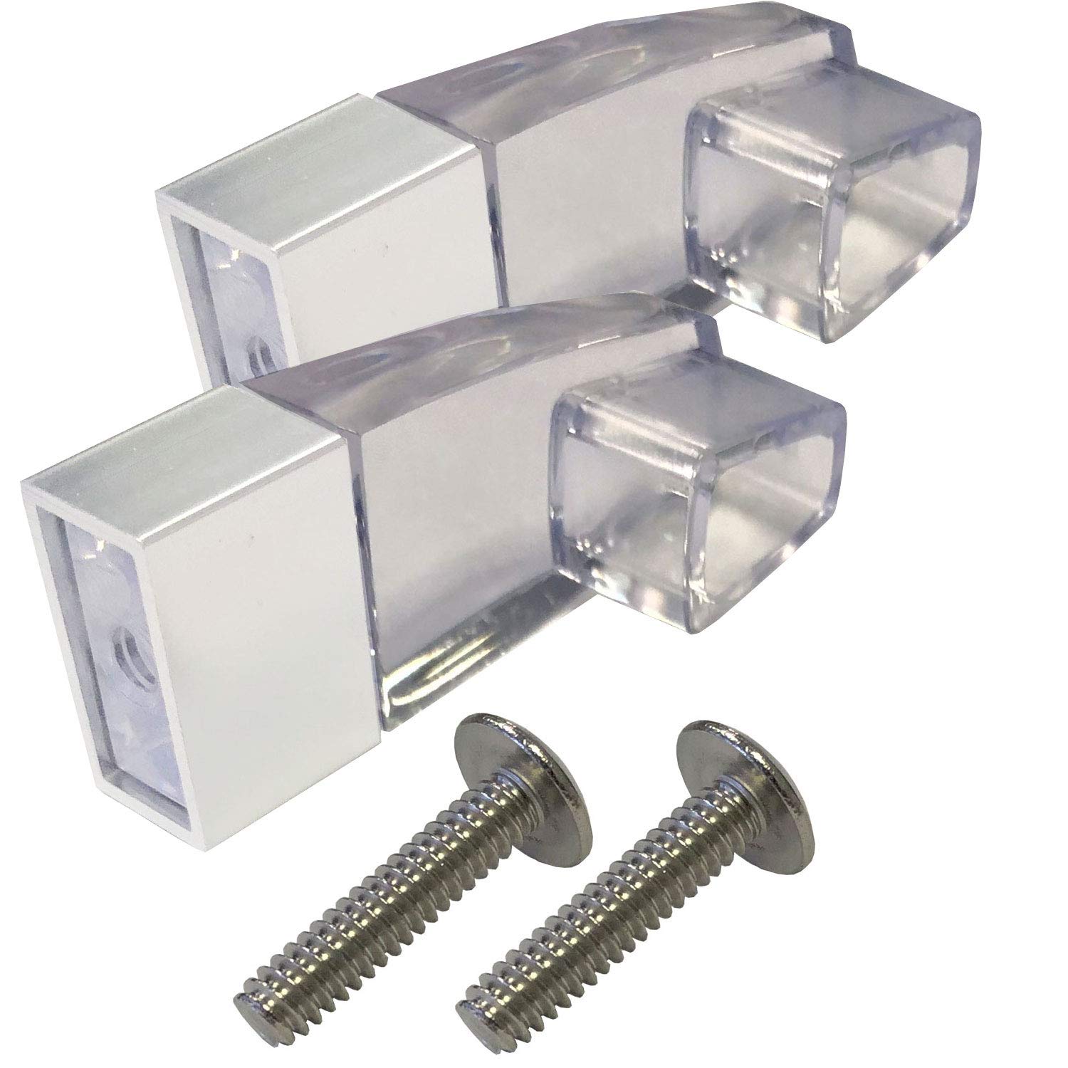 Clear Acrylic Towel Bar Brackets with Satin Chrome Sleeve - Modern Bathroom Hardware for Towel Racks (Towel Bar Not Included) - Perfect for Spa, Hotel & Home Bathroom Organization