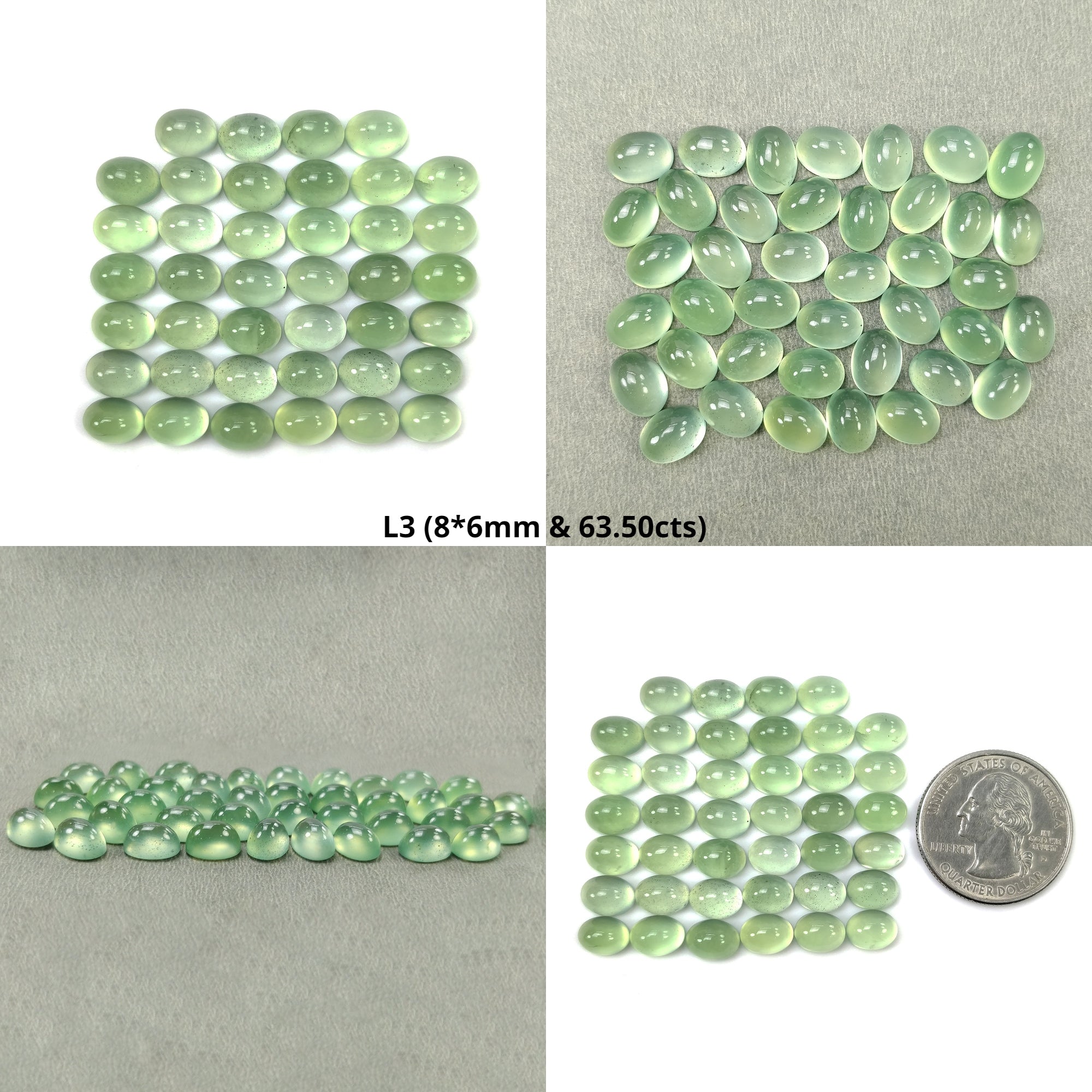 Natural Untreated Green Serpentine Gemstone Cabochon - Oval Shape 8x6mm (31pcs or 40pcs Lots) | Handmade Jewelry Making, Healing Crystals, DIY Crafts, Mineral Collection