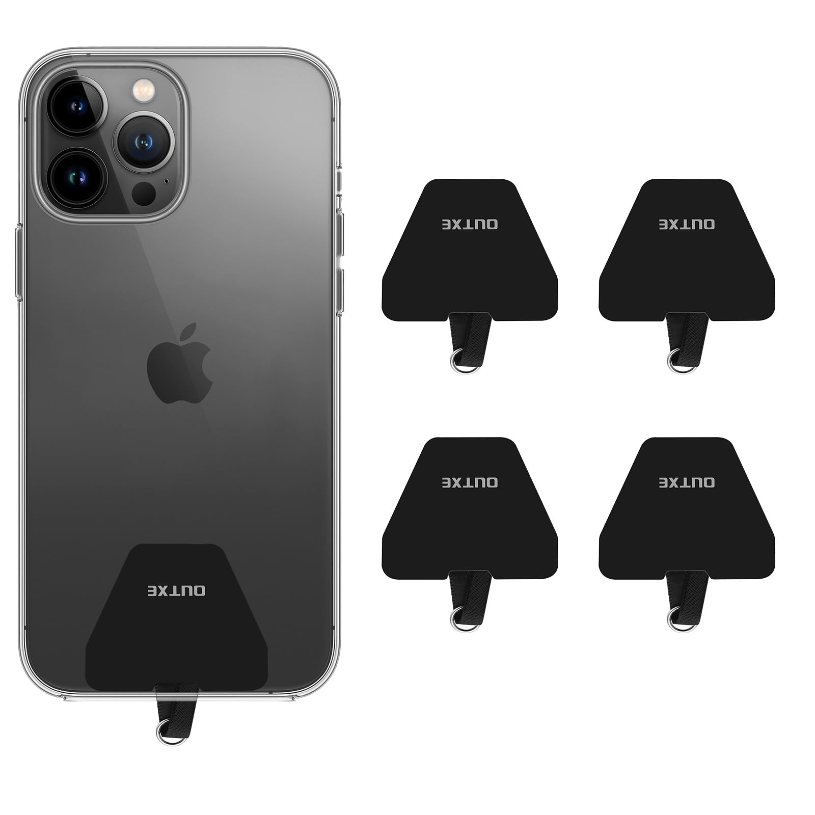 OUTXE Universal Phone Tether Tab - 4 Pack Non-Adhesive Phone Lanyard Replacement Parts for Phone Straps | Perfect for Outdoor Activities, Travel & Work (4PCs)