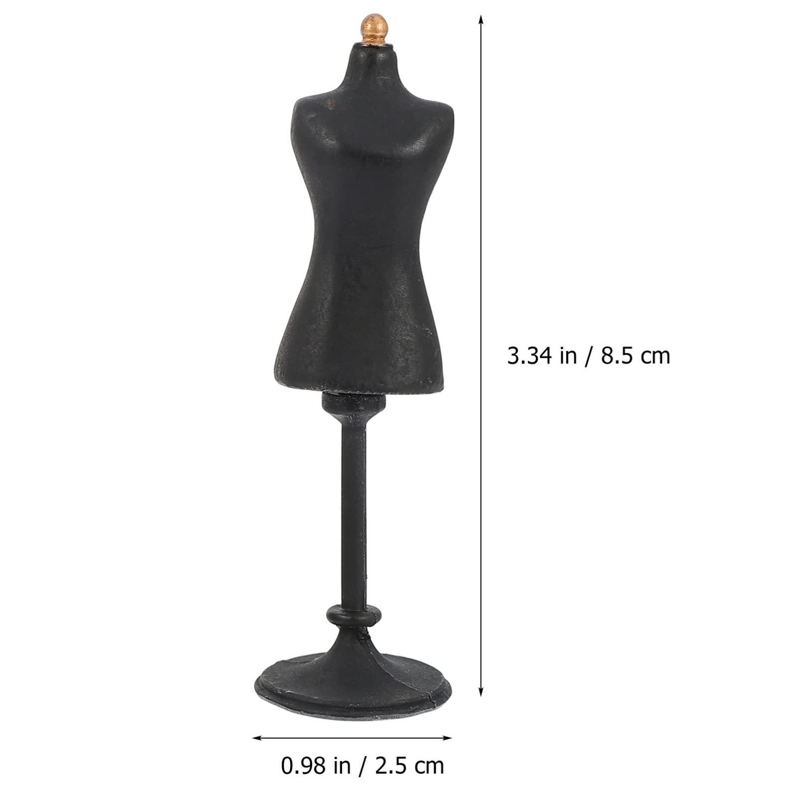 1:12 Scale Mini Female Dress Form Mannequin Torso - 2pcs Black Miniature Body Models for Home Decor, Landscape Garden Display & DIY Fashion Design - Perfect for Dollhouse, Crafts, and Girls Dresses Display