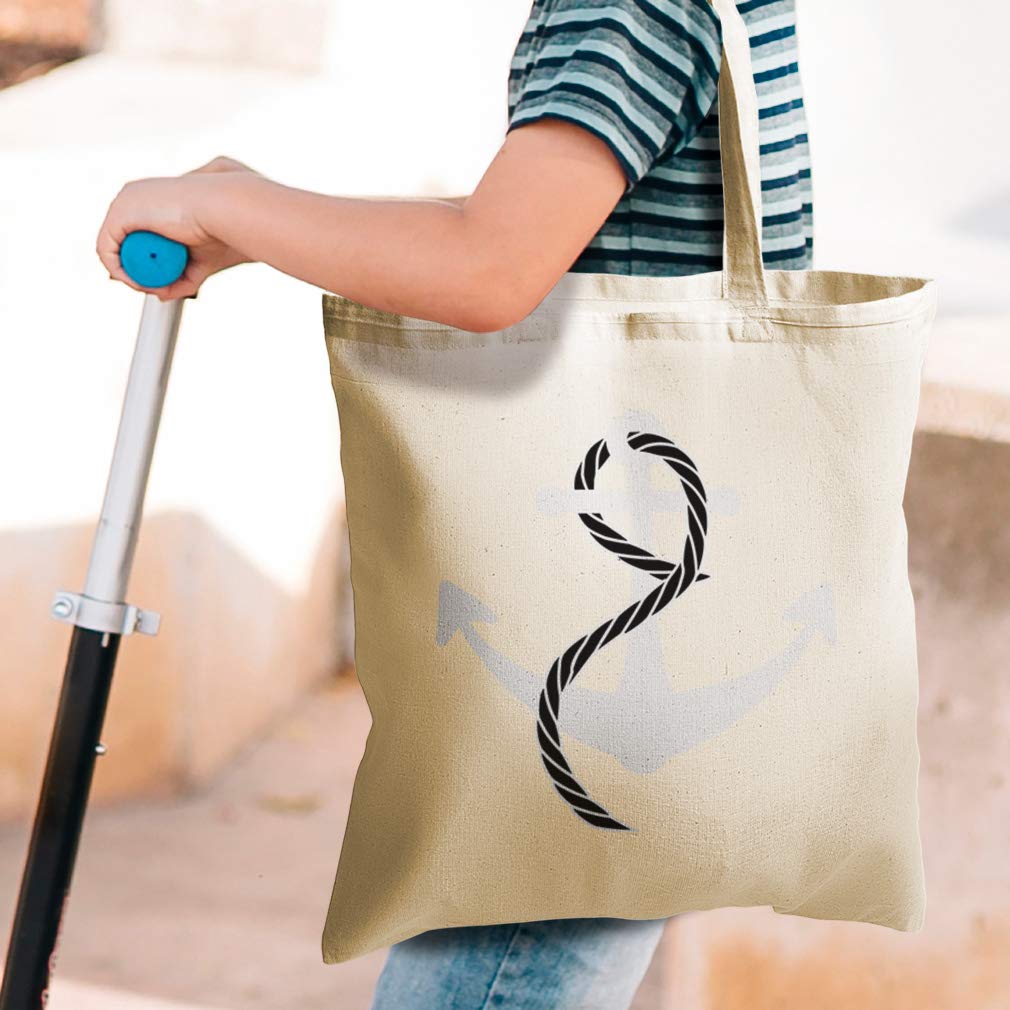 Custom Canvas Tote Bag - Reusable Eco-Friendly Shopping Bag with Anchor & Sailing Captain Design - Nautical Beach Bags for Kids & Adults - Perfect for Groceries, Beach Trips & Nautical Themed Gifts