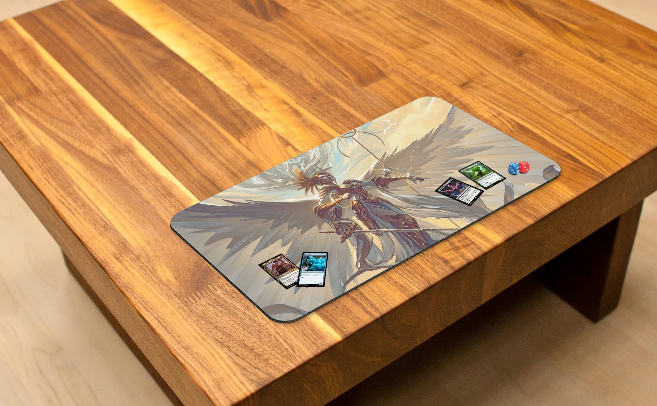 Dominic Archangel of Judgment Stitched MTG Playmat by Asur Misoa - Premium Magic The Gathering Playmat for MTG, YuGiOh & TCG Games - Durable Gaming Mat with Original Art Design - Perfect for Tournaments, Casual Play & Card Game Nights