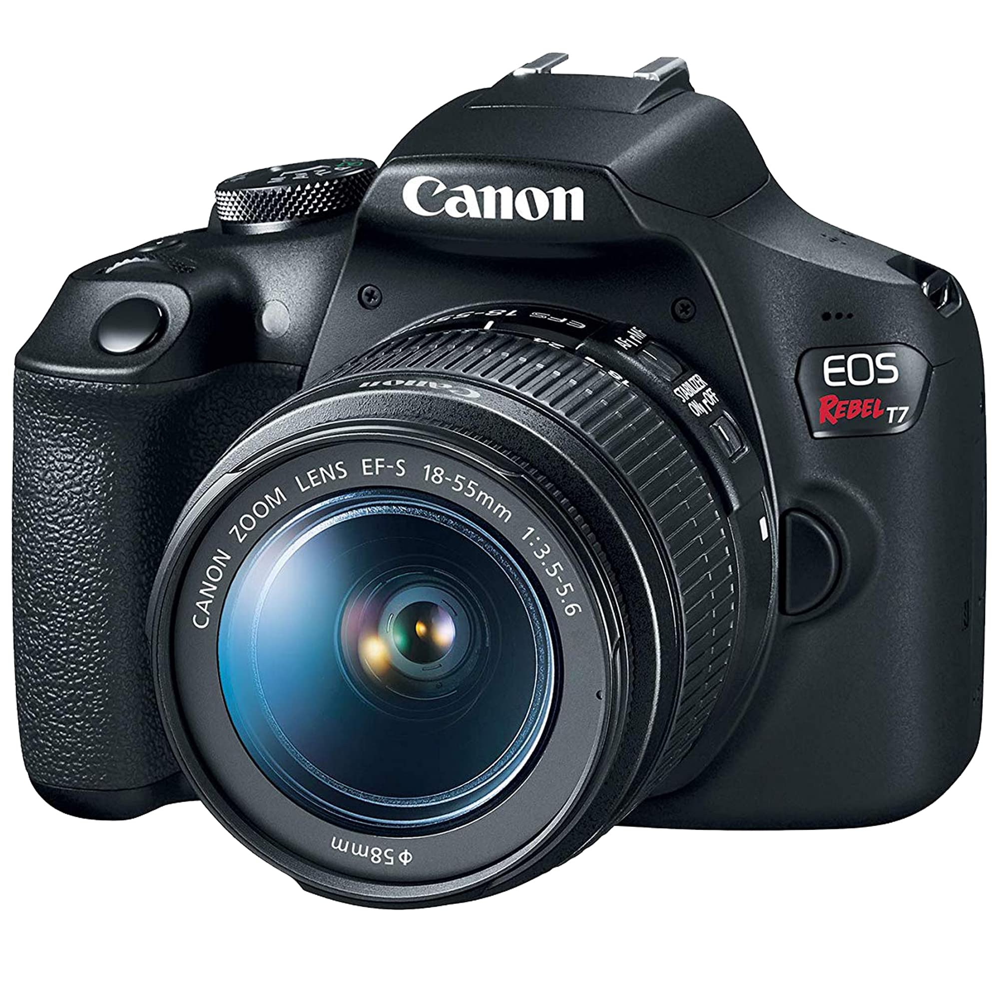 Canon EOS Rebel T7 DSLR Camera Bundle with 18-55mm Lens | 64GB SD Card, Tripod, Case & 21-Piece Accessories Kit (Renewed) - Perfect for Travel Photography, Vlogging & Beginner Photographers