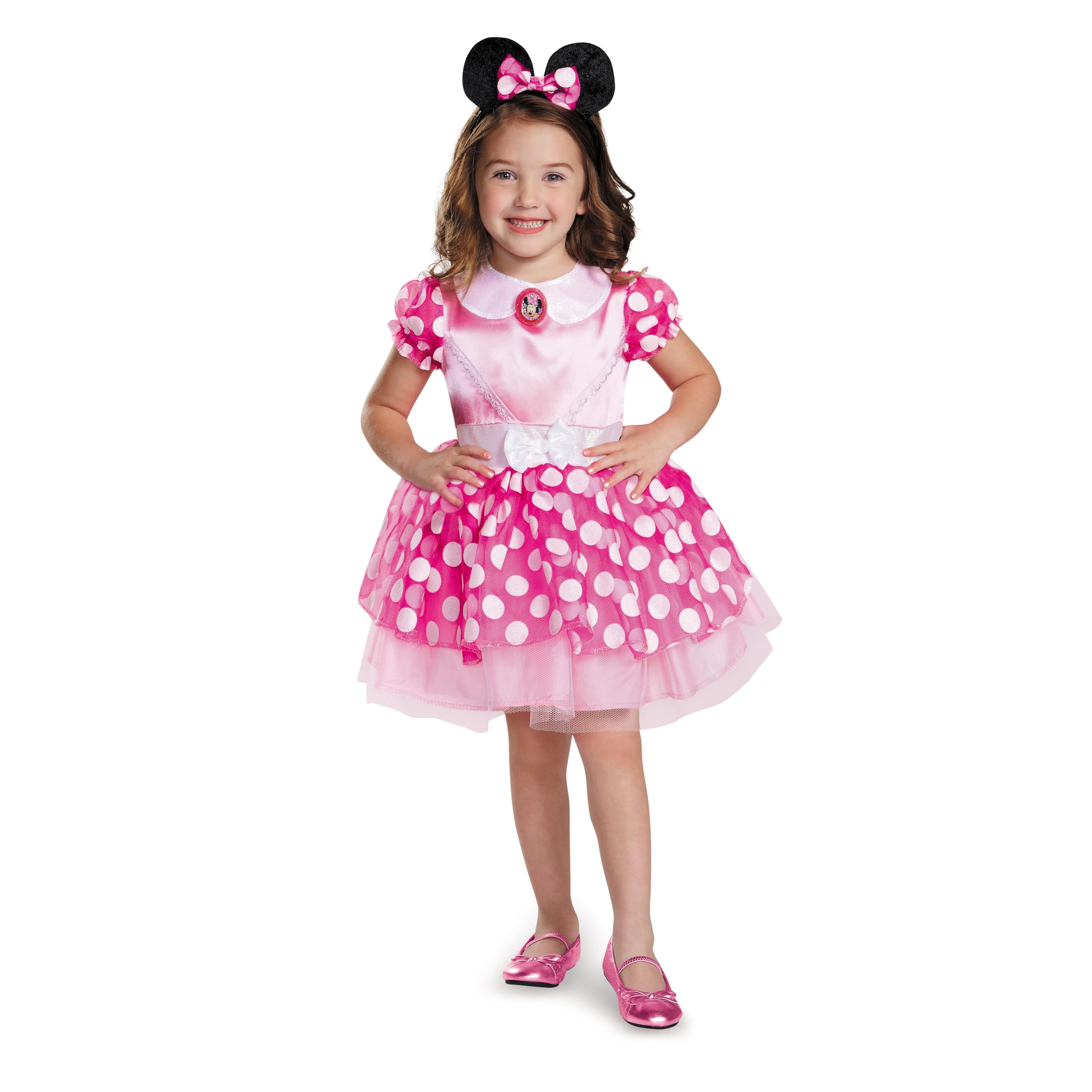 Disney Minnie Mouse Classic Tutu Costume for Girls - Pink Princess Dress for Halloween, Birthday Party & Dress-Up Play
