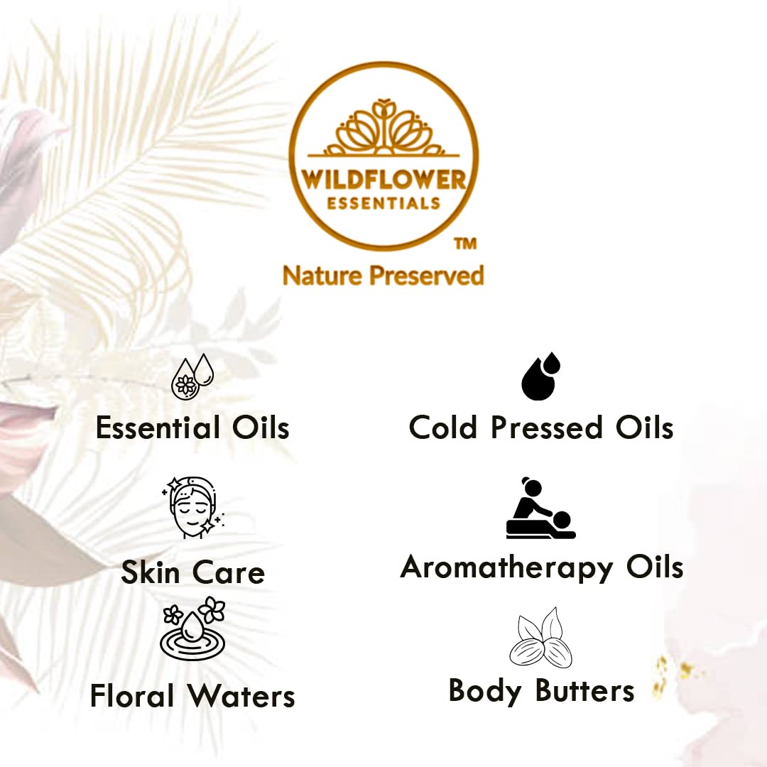 100% Pure Cold Pressed Extra Virgin Olive Oil for Face, Hair & Skin Care | Natural Carrier Oil for Baby Massage & Beard Care | 100ml Wildflower Essentials | Perfect for Daily Moisturizing & Aromatherapy