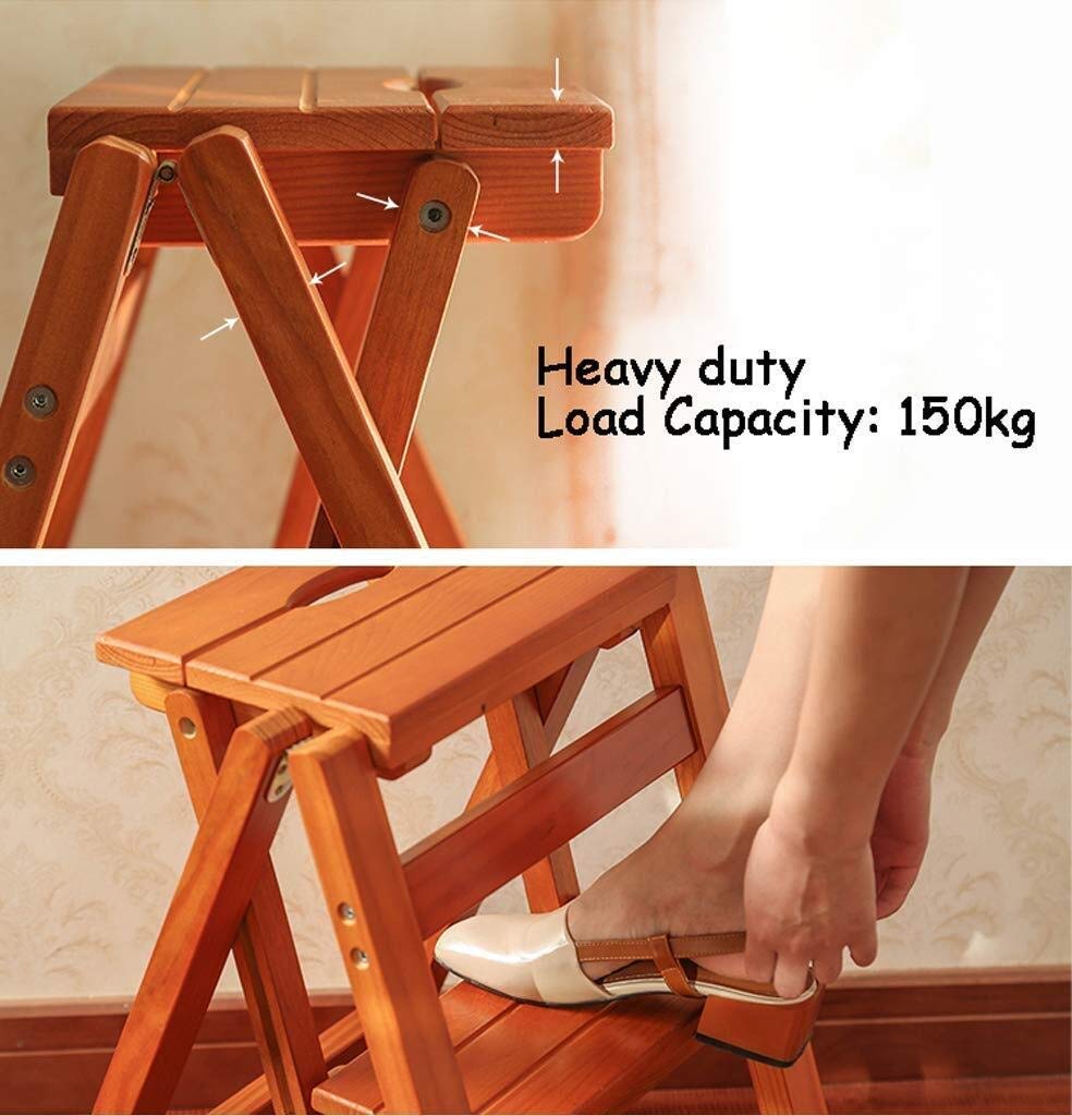 NEVKA Folding Step Stool with Wide Top - Non-Slip Home Ladder Stool, Heavy Duty Steel Frame Kitchen Step Stool for Adults - Perfect for Reaching High Shelves, Bathroom Use & Gardening Tools Access